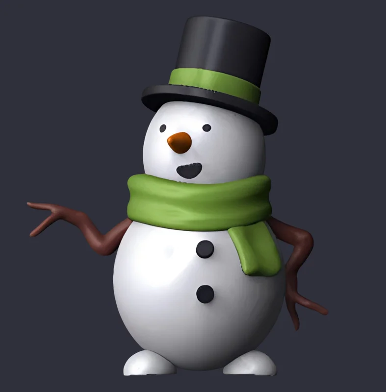 Sculpting lessons in ZBrush for beginners: rendering a 3D snowman model