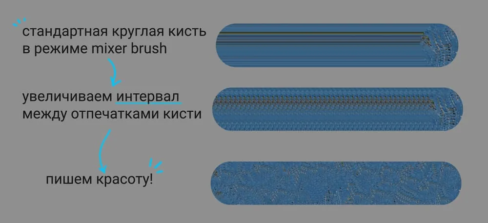 На примере стандартной круглой кисти