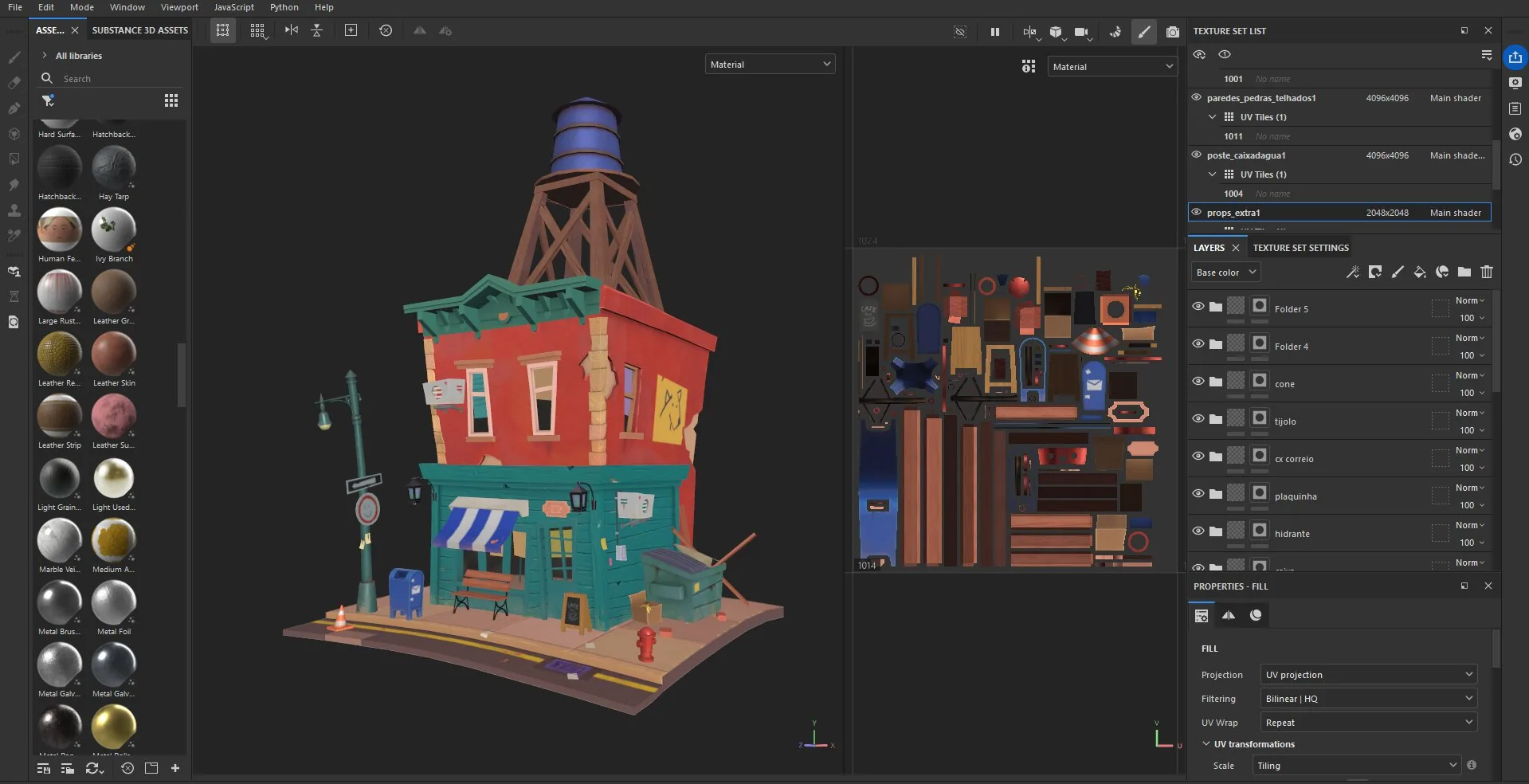 Combining PBR & Hand-Painted Texturing in Stylized New York Cafe Scene - изображение 4