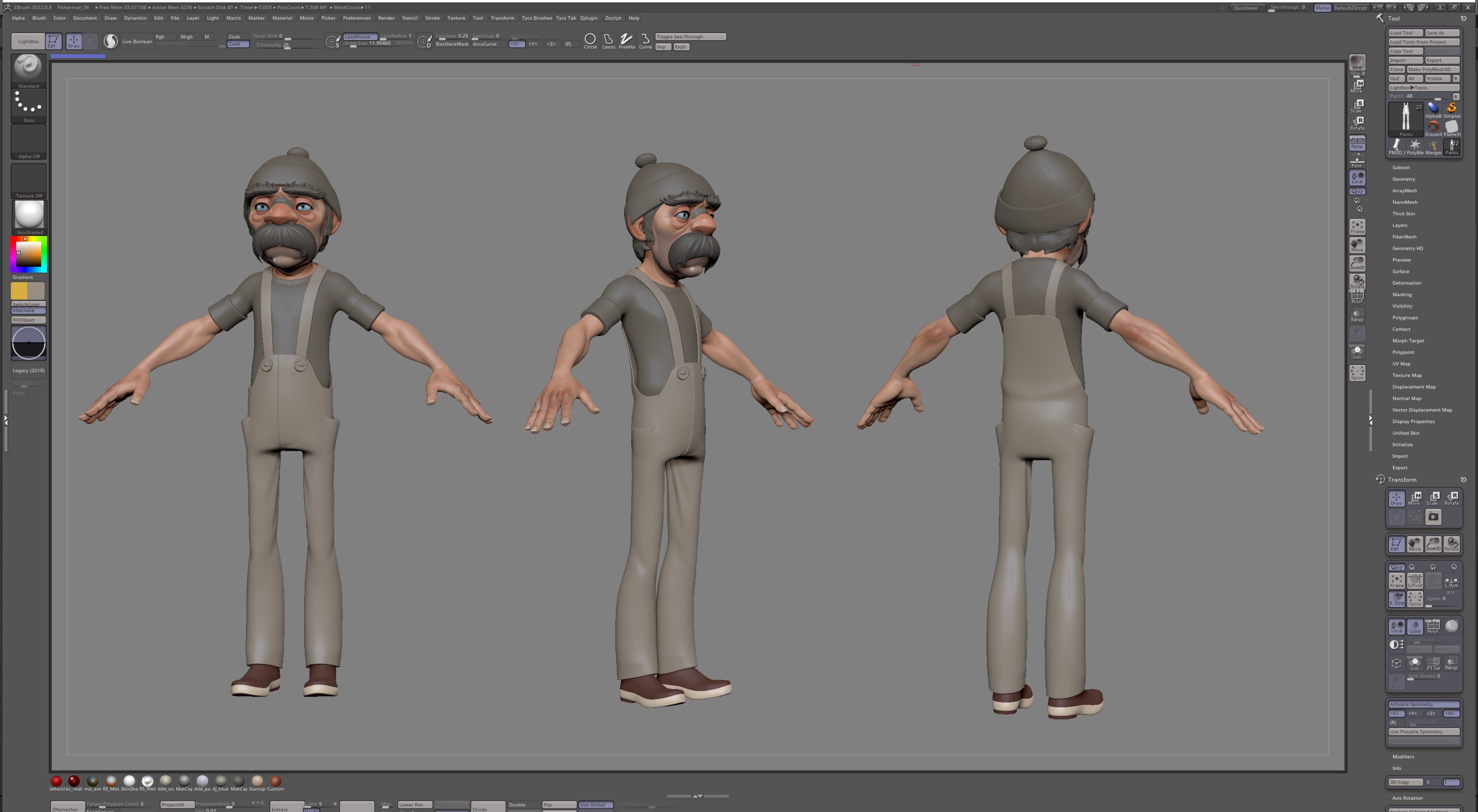 Modeling and Texturing a Funny Sculpt of a Man and a Cute Anglerfish - изображение 3