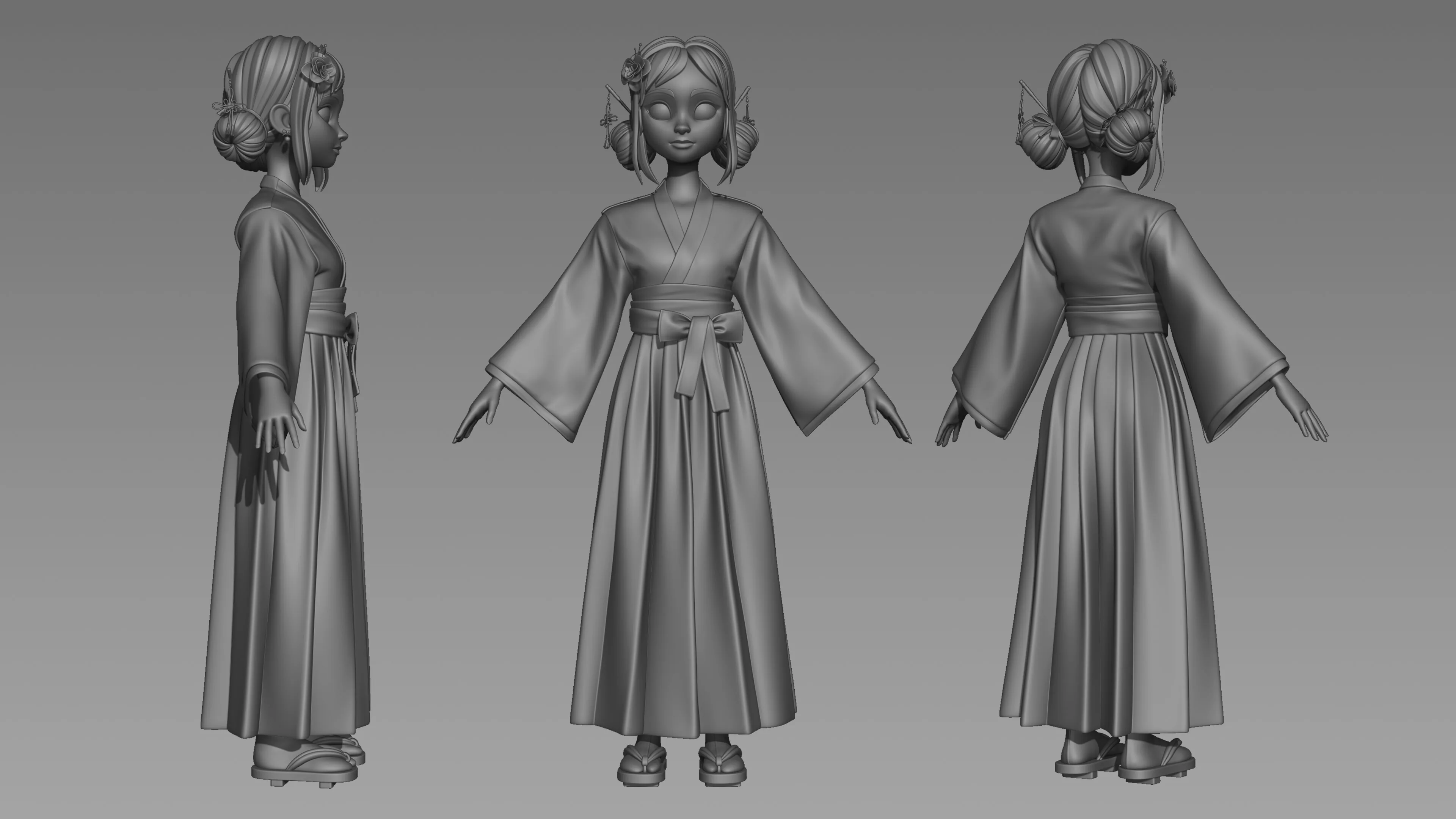Создание стилизованного персонажа в кимоно с помощью ZBrush и Marvelous Designer — изображение 6