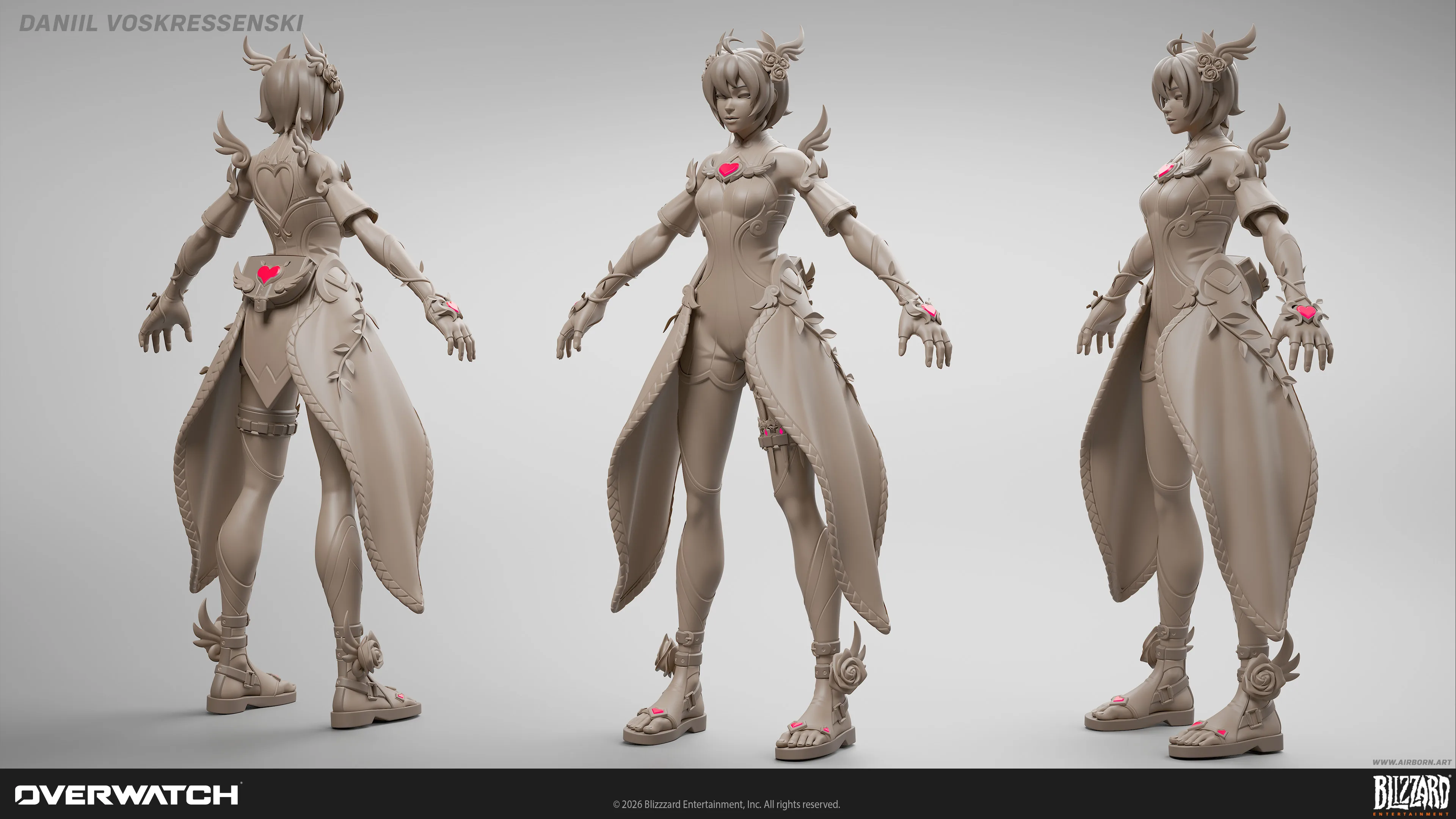 3D Character Artist Shares His Work for the Kiriko Cupid Character Skin in Overwatch — изображение 2