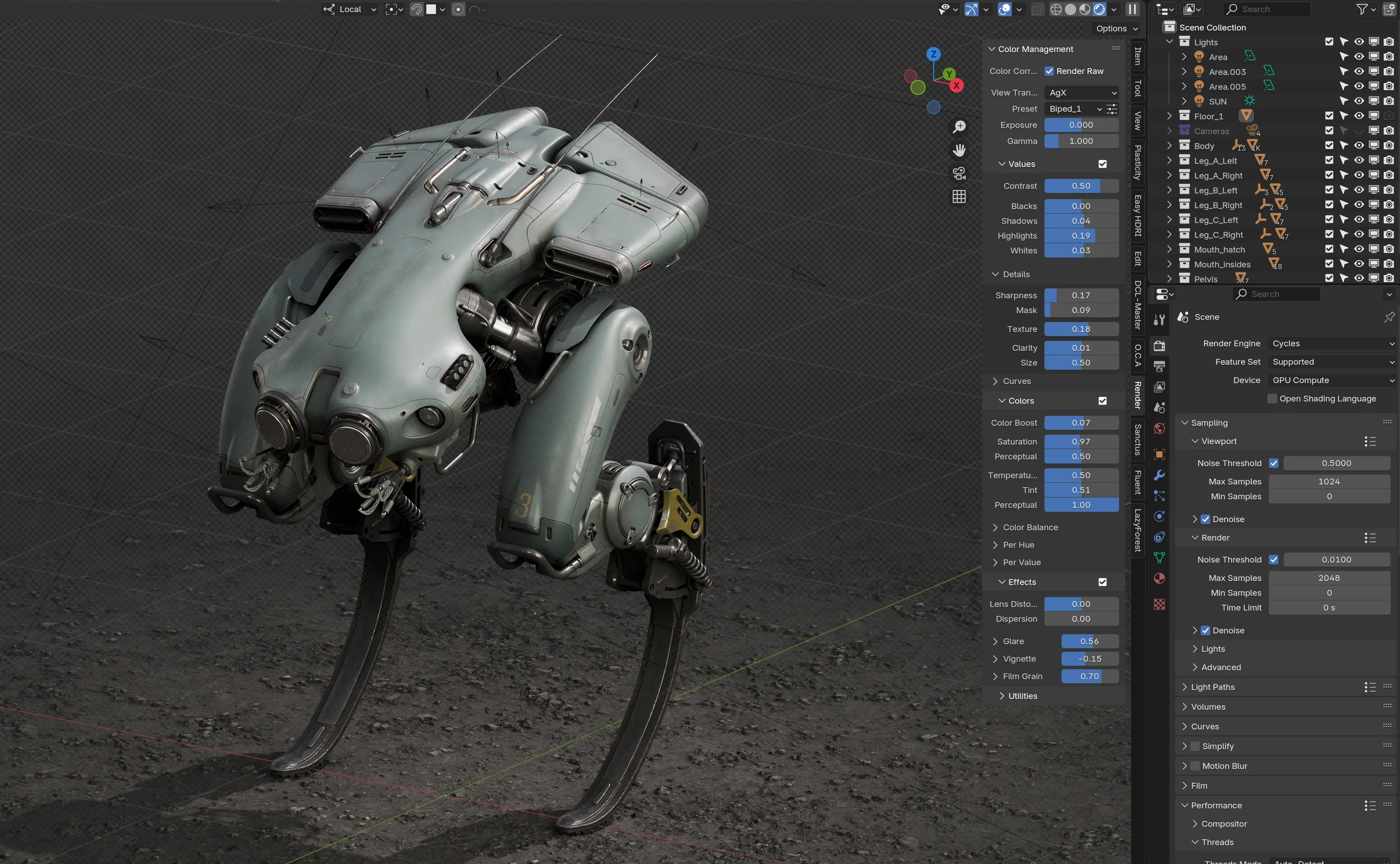 Создание футуристического меха Сталкера в 3D с помощью Blender — изображение 15