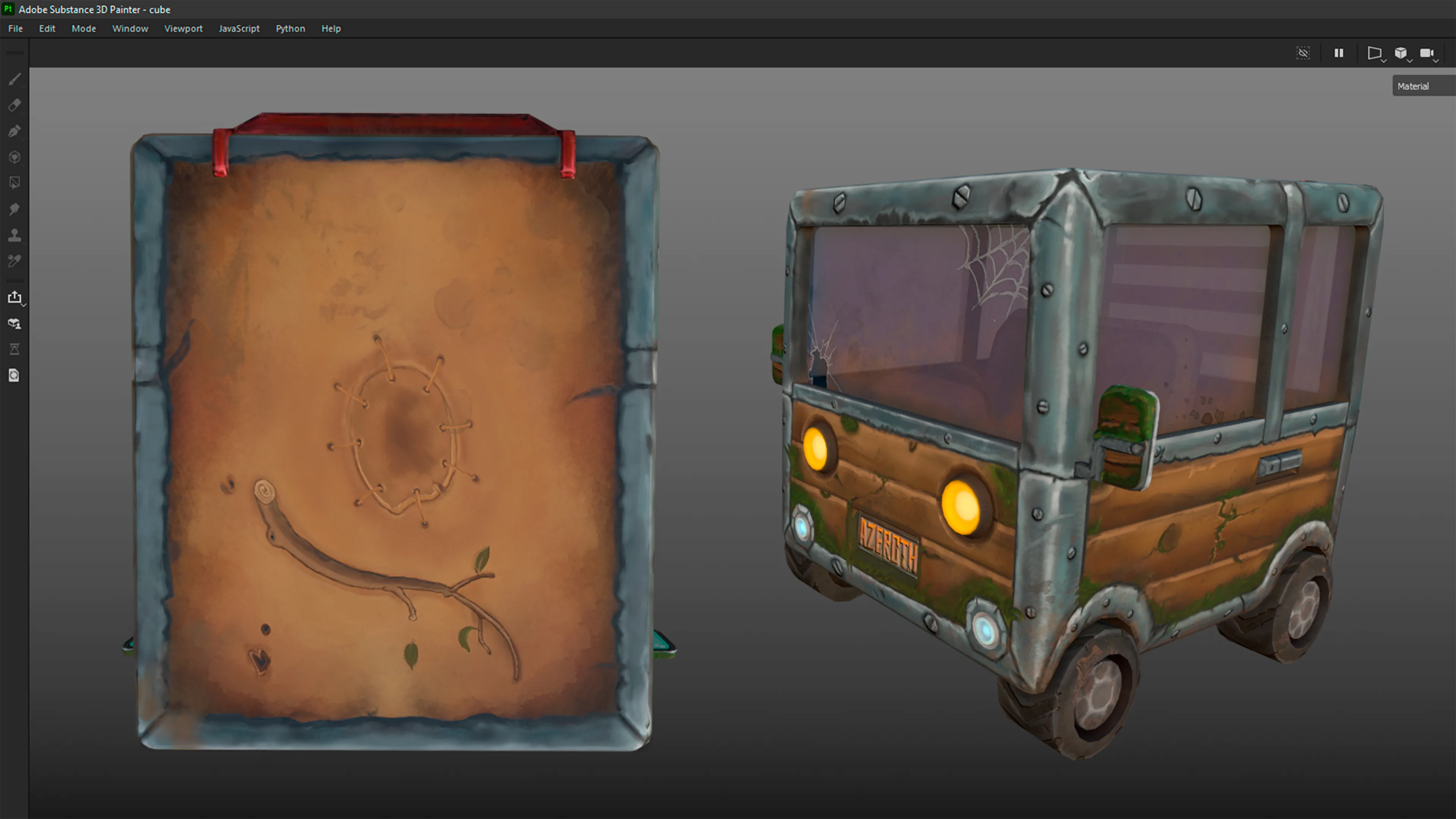 Превращение простого куба в раскрашенную вручную машину в стиле Warcraft в Blender & Substance 3D — изображение 12