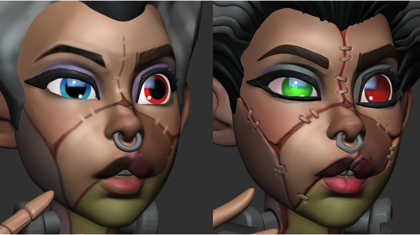 How to Create a 3D Character Inspired by the Bride of Frankenstein - изображение 3