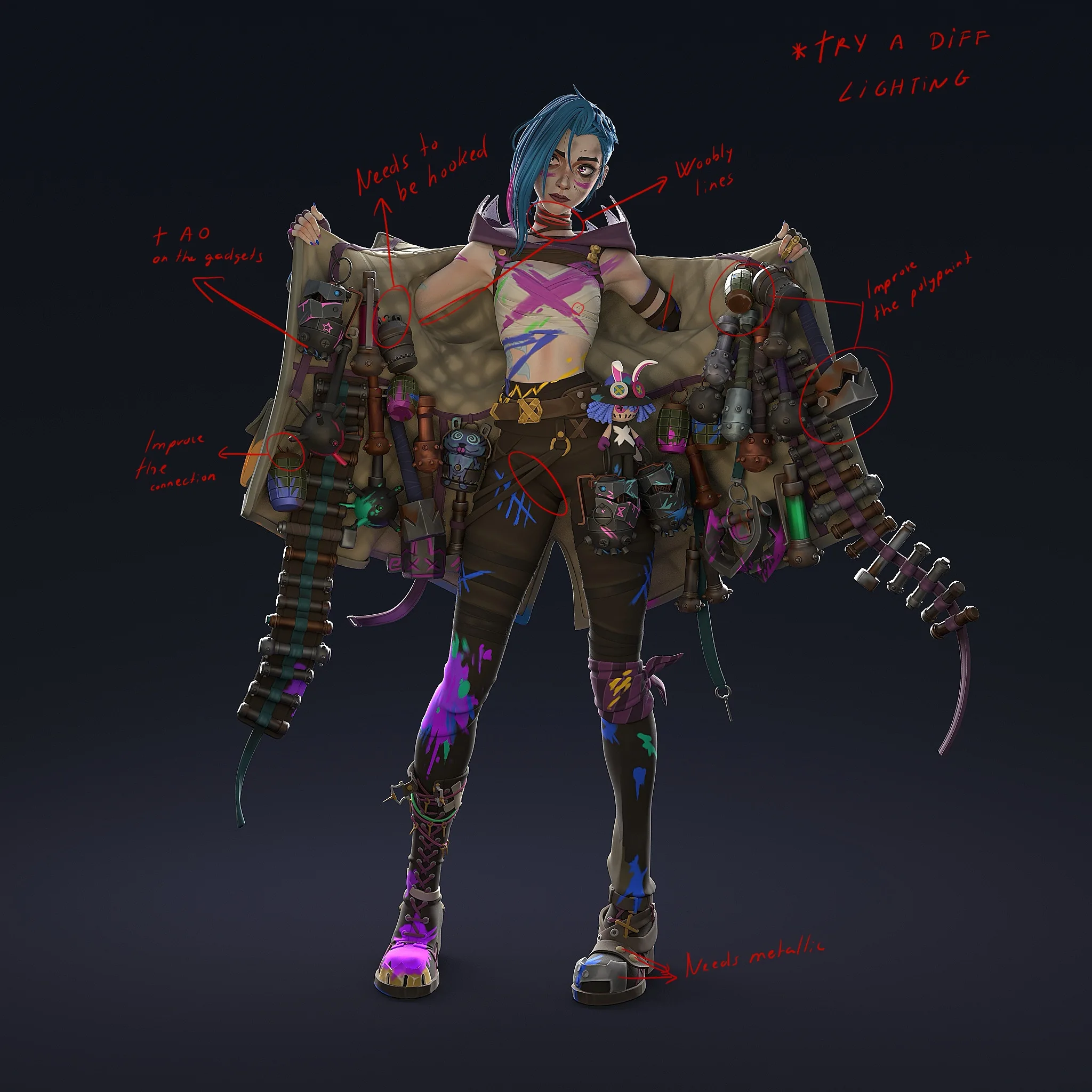 How to Model & Texture Jinx from Arcane with ZBrush - изображение 14