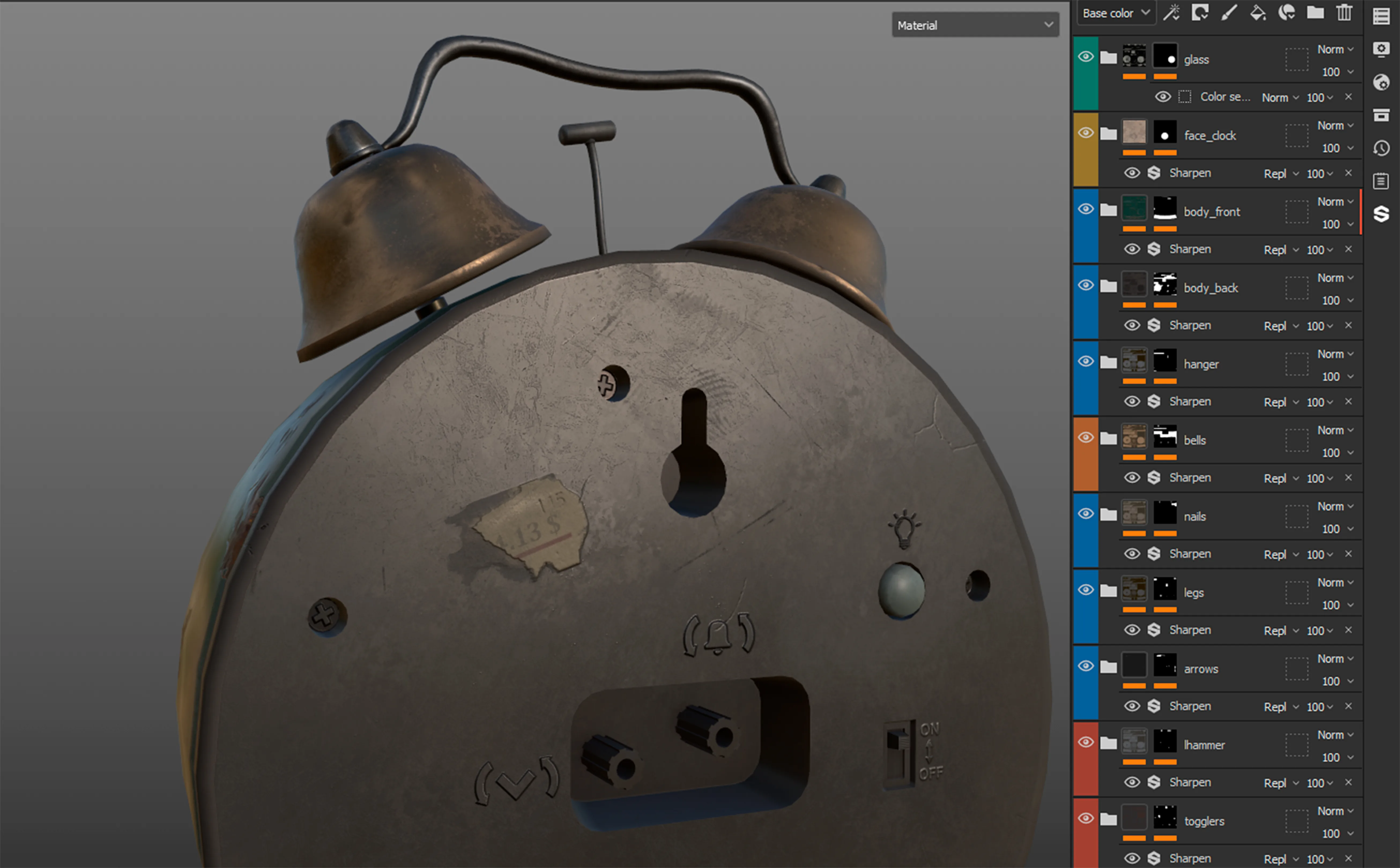 Создание будильника с износом в Blender и Substance 3D — изображение 7
