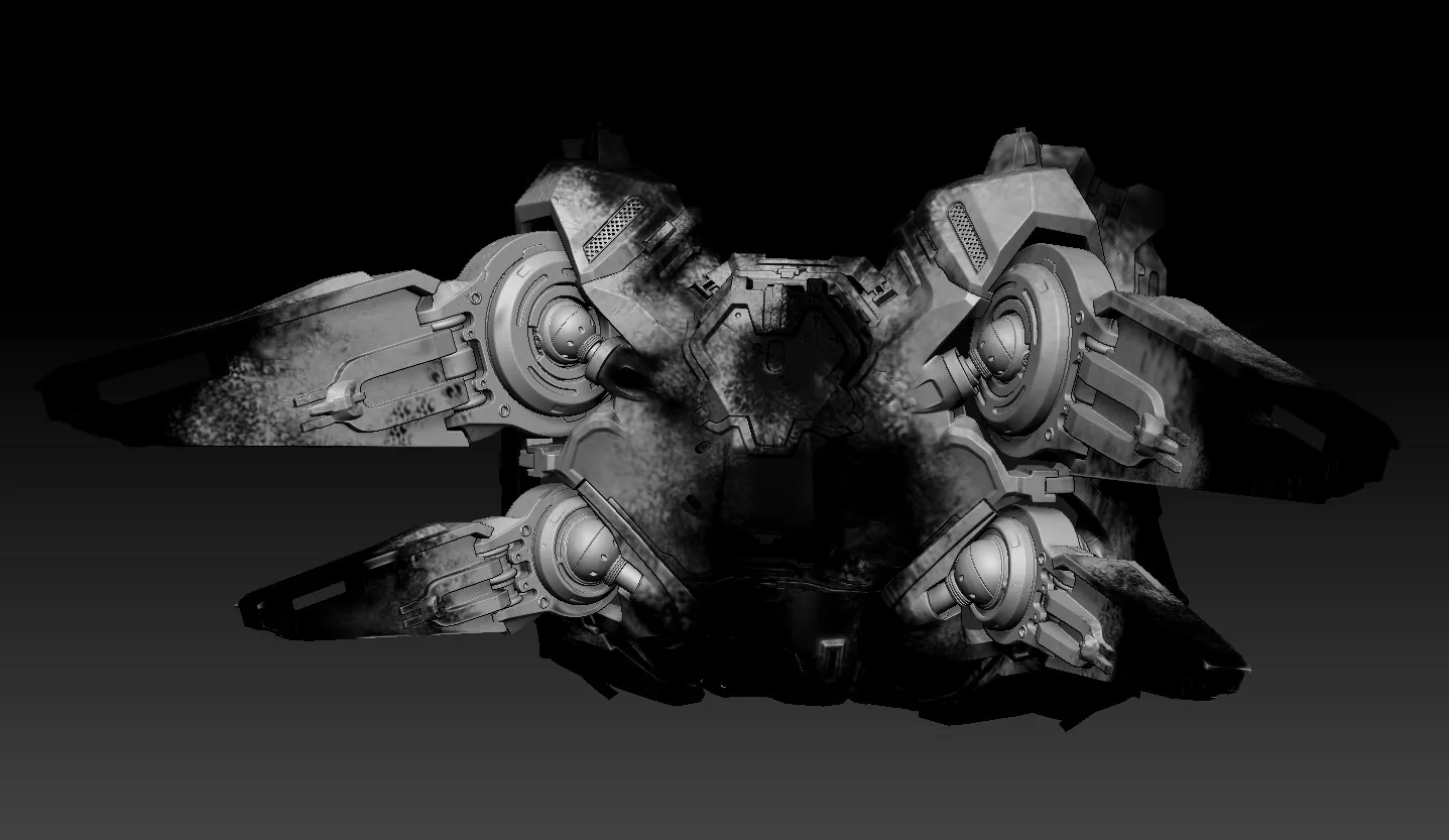 Сочетание рабочего процесса кожи и твёрдой поверхности в ZBrush и инструментах Substance — изображение 13