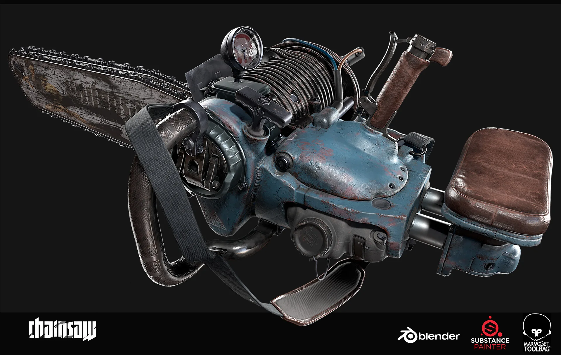 Создание бензопилы в Blender, ZBrush и Substance Painter - изображение 1