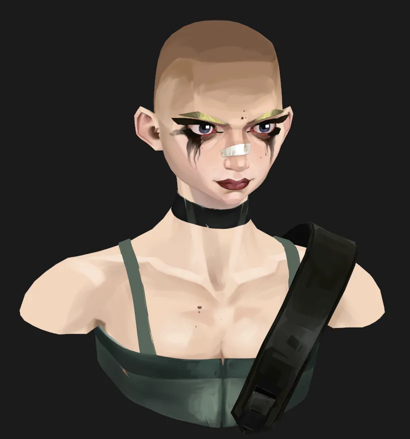 Sculpting Edgy Female Rock Star Character Bust In 3D - изображение 19