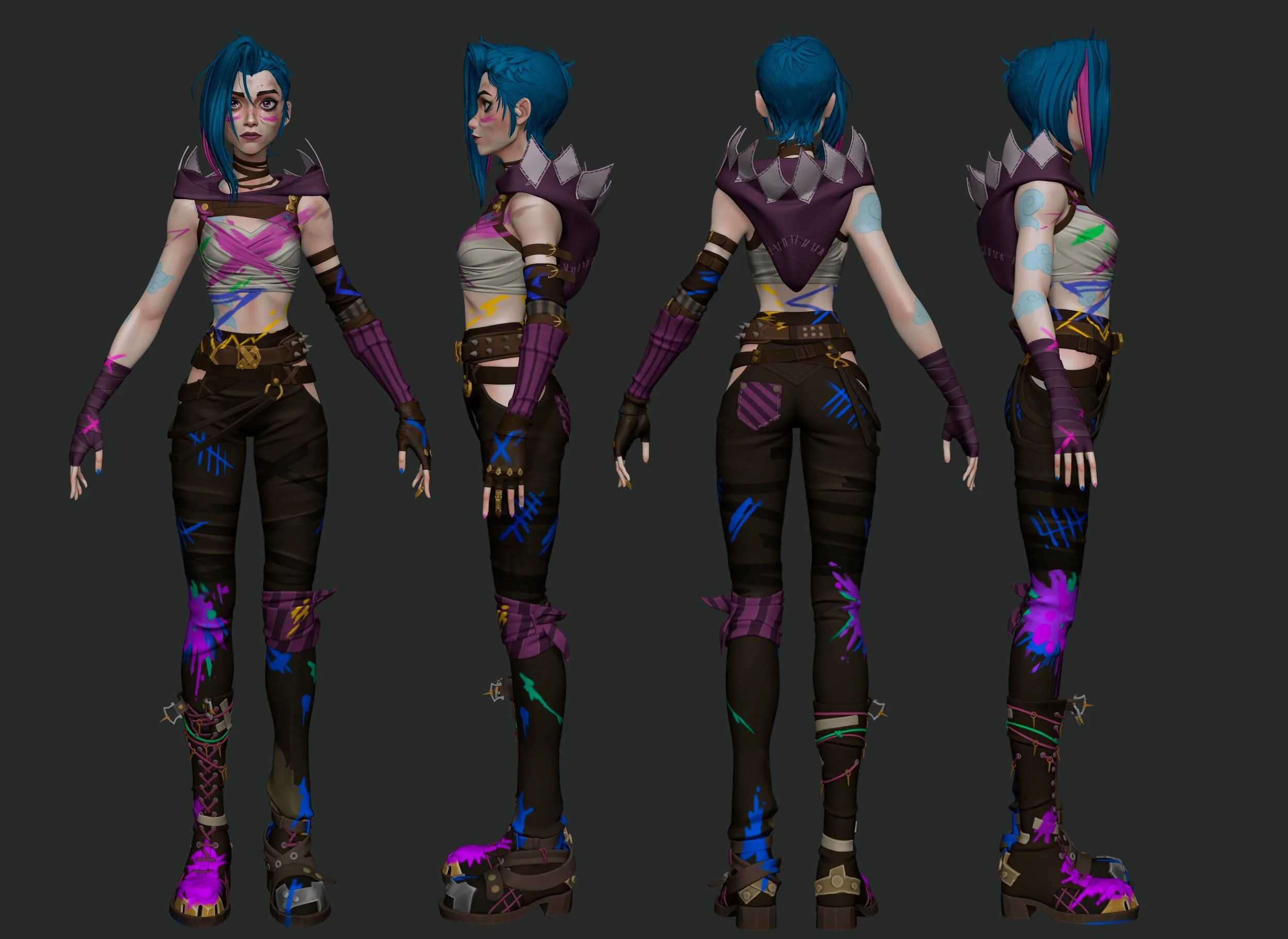 How to Model & Texture Jinx from Arcane with ZBrush - изображение 12