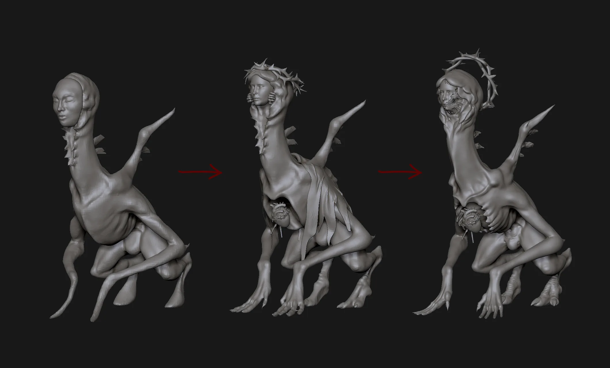 Modeling & Animating an Open Heart For an Eerie Bird-Hybrid Model - изображение 5