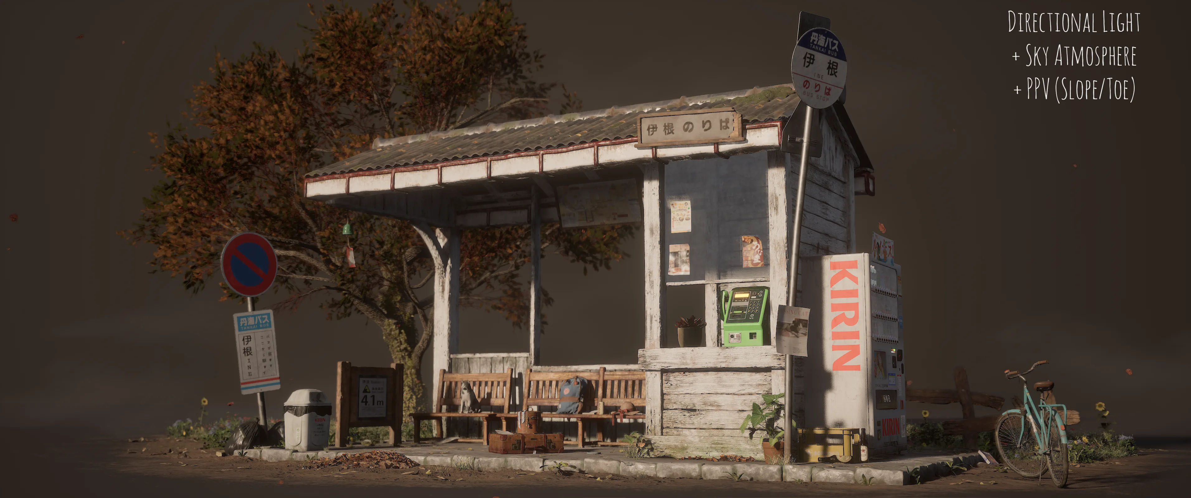 Telling A Story Through An Autumnal Rural Japanese Bus Stop 3D Diorama - изображение 36