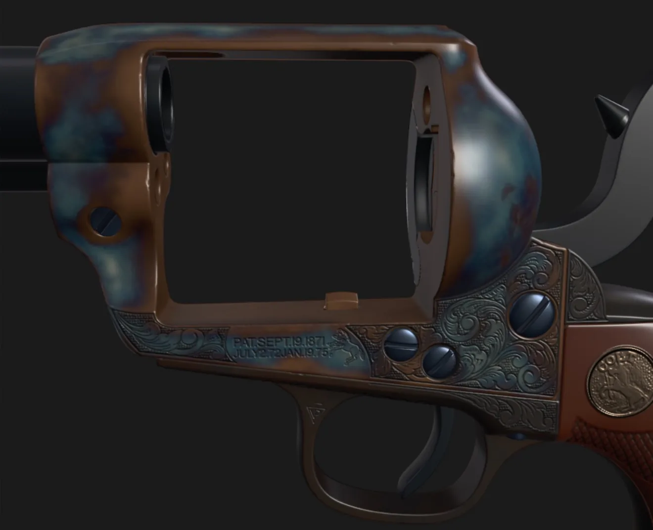 Моделирование и текстурирование детализированного Colt Single Action Army - изображение 14