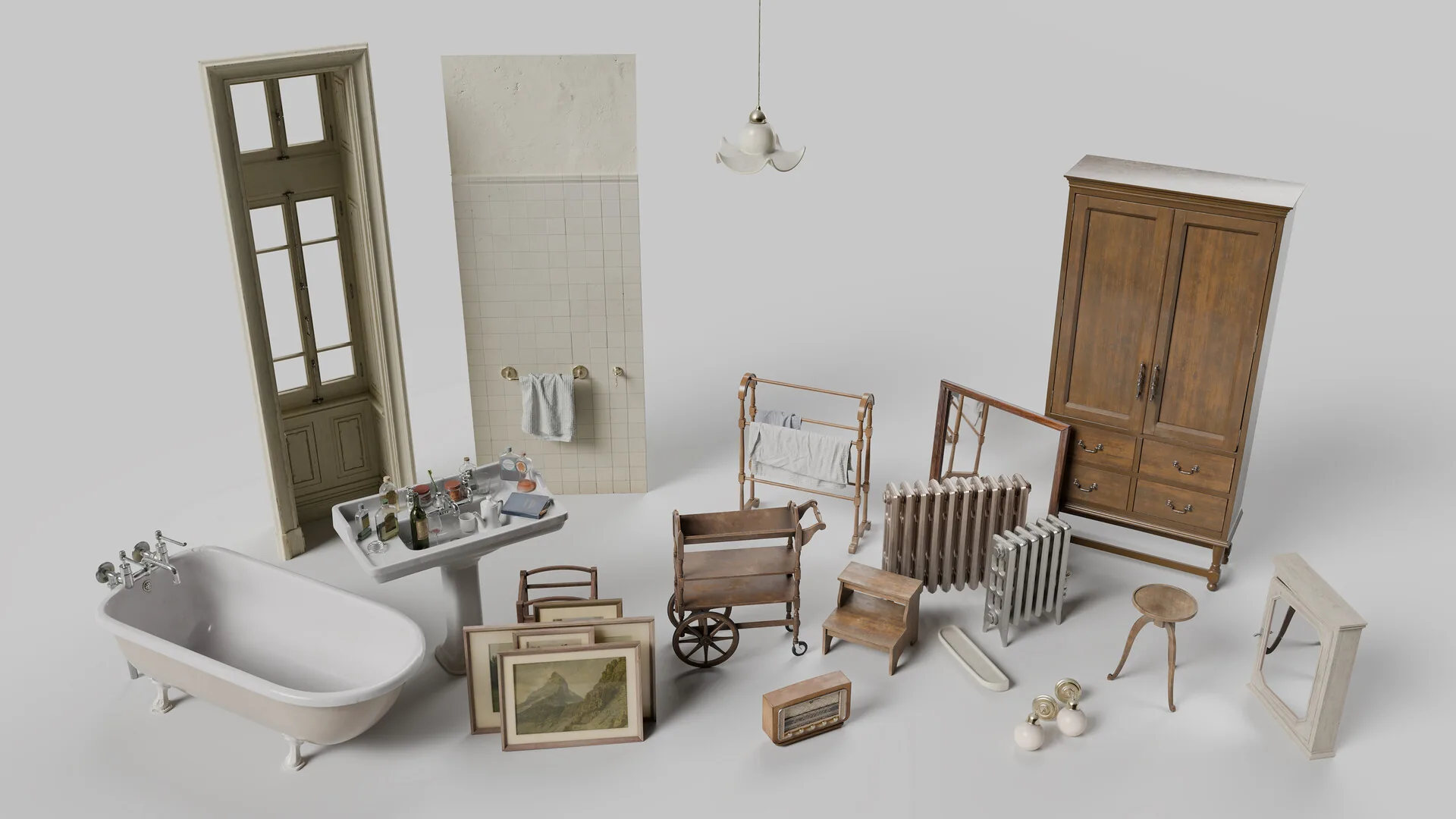 Фотореалистичный интерьер в винтажном стиле, созданный с помощью Blender & Substance 3D — изображение 6