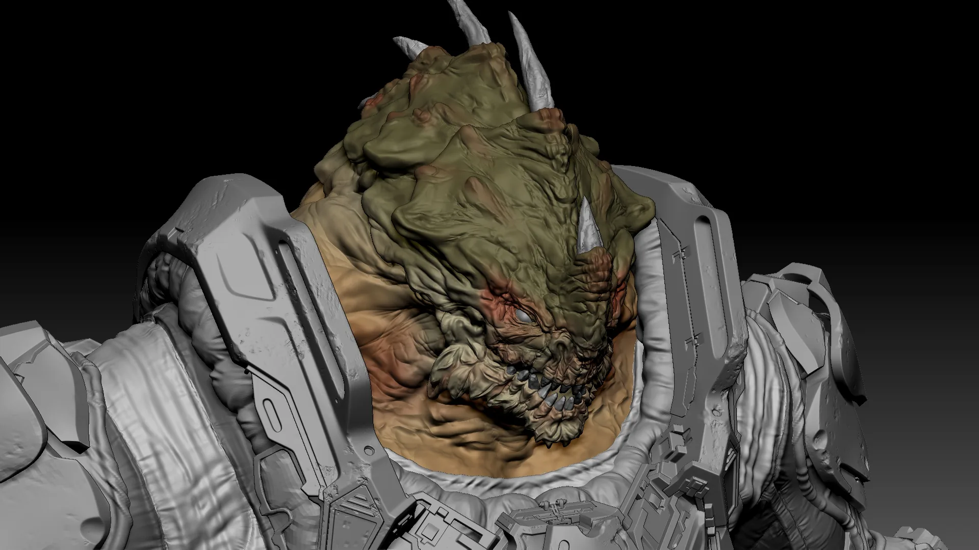 Сочетание рабочего процесса кожи и твёрдой поверхности в ZBrush и инструментах Substance — изображение 19