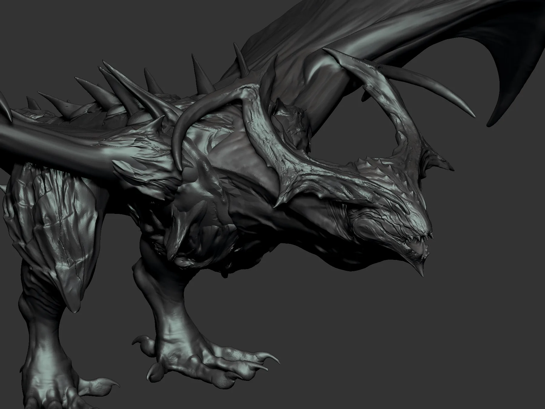 Как создать концептуальный дизайн пещерной виверны с помощью ZBrush и Blender - изображение 3