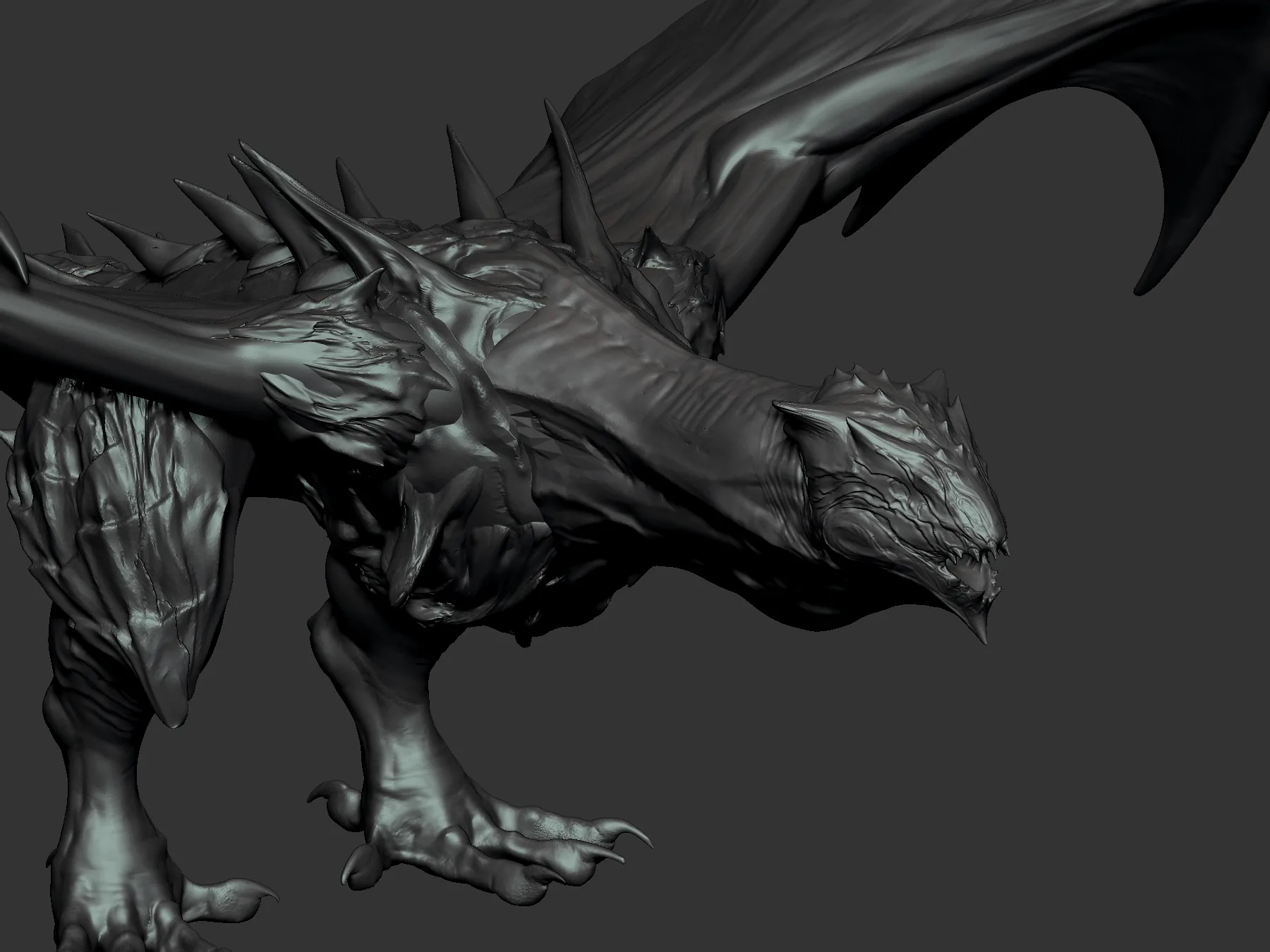 Как создать концептуальный дизайн пещерной виверны с помощью ZBrush и Blender - изображение 2