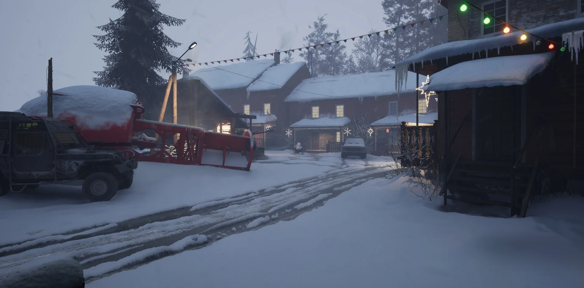 Фотореалистичная зимняя деревня в Unreal Engine 5: — изображение 4