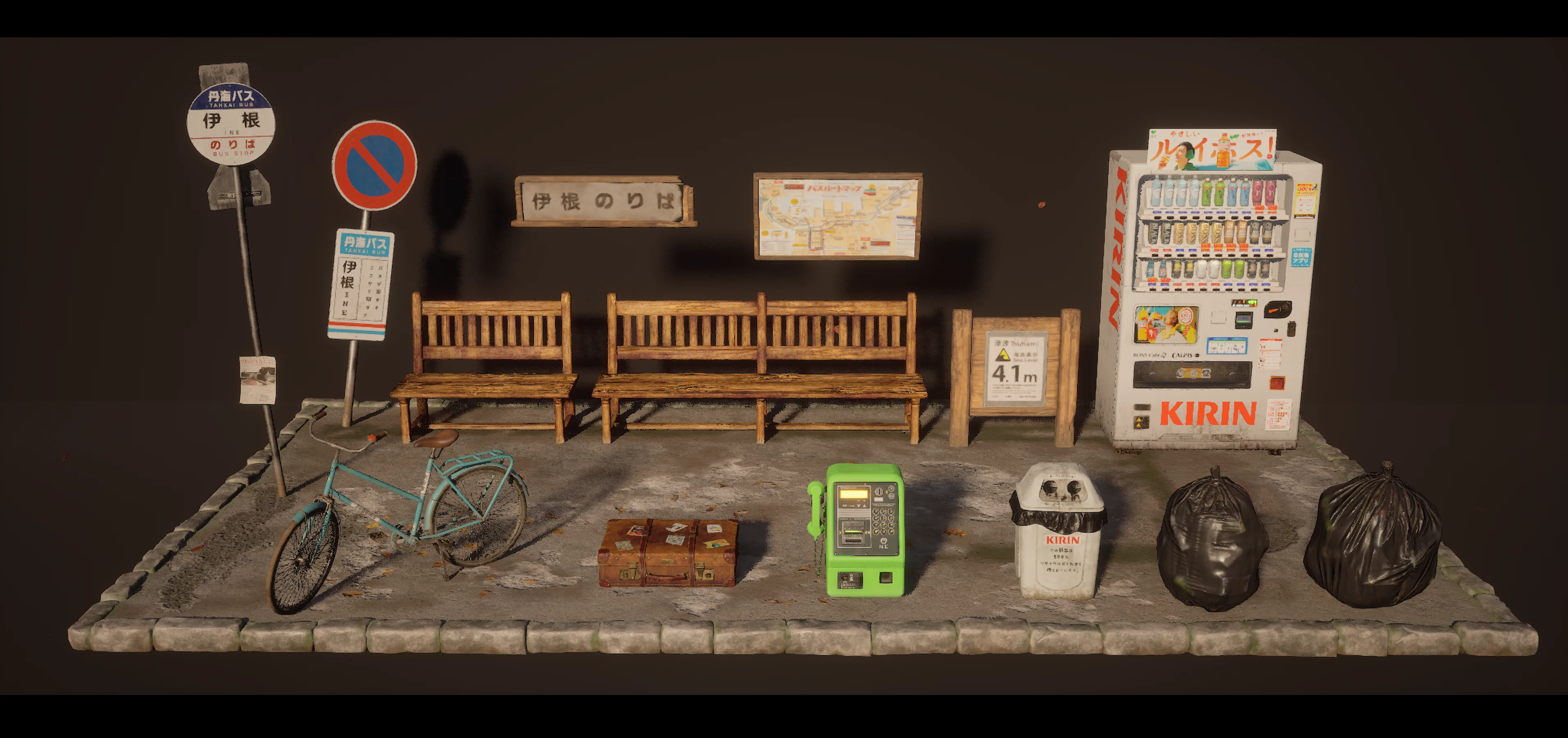 Telling A Story Through An Autumnal Rural Japanese Bus Stop 3D Diorama - изображение 20