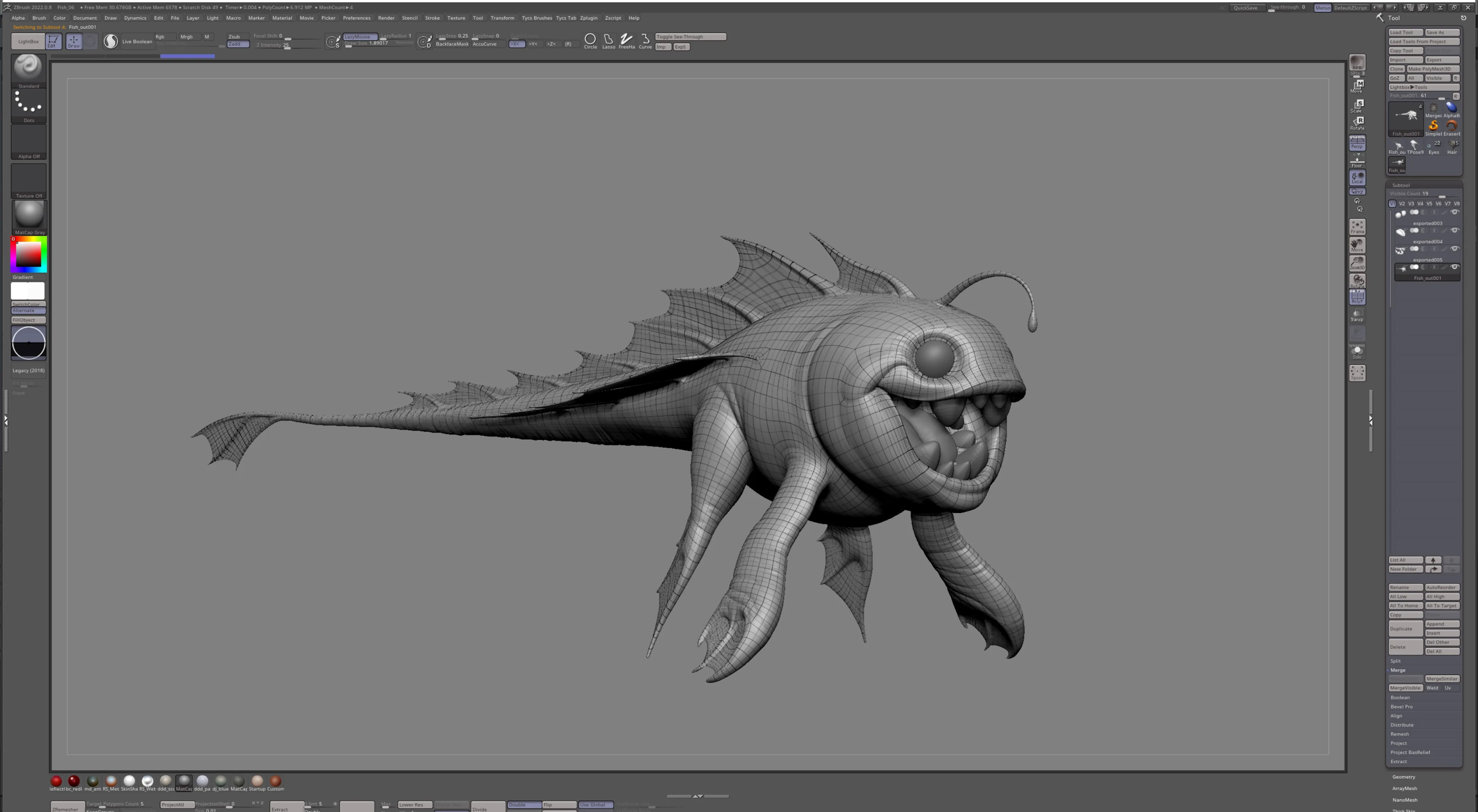 Modeling and Texturing a Funny Sculpt of a Man and a Cute Anglerfish - изображение 4