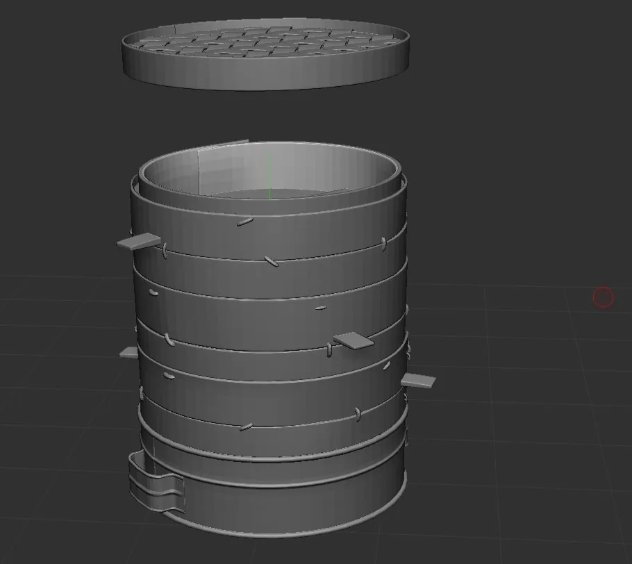 Создание китайской бамбуковой пароварки для приготовления пельменей в 3D — изображение 12
