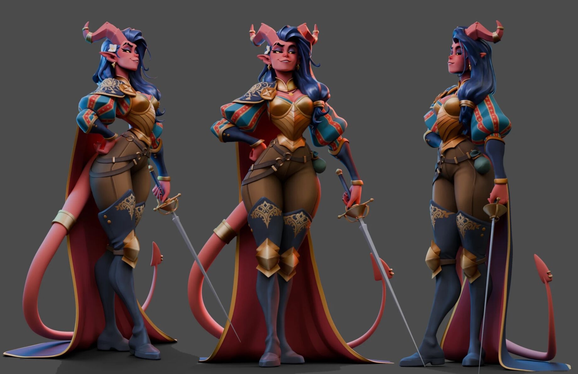 3D Character Artist Shares Work in Progress of a Cool Character with Horns — изображение 5