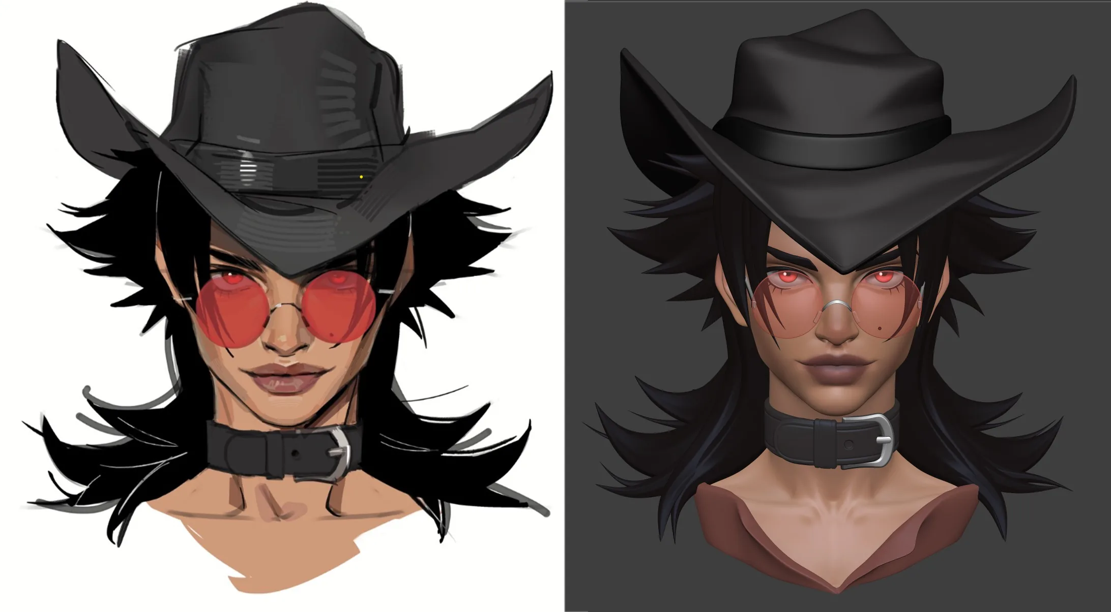 Sculpting Two Expressive Stylized Female Portraits - изображение 3