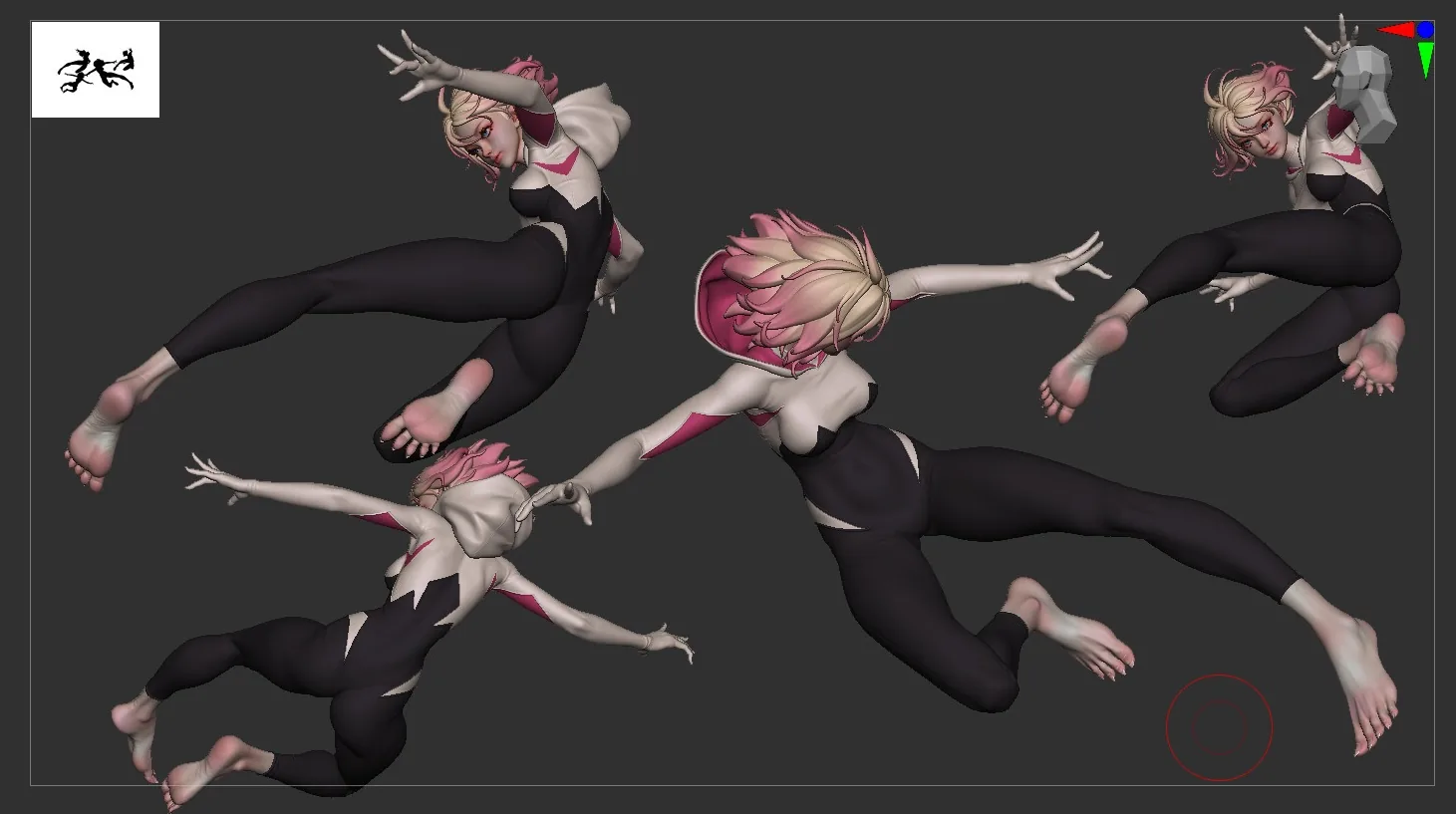 Эта 3D-модель Spider-Gwen почти выглядит как 2D-произведение цифрового искусства - изображение 5