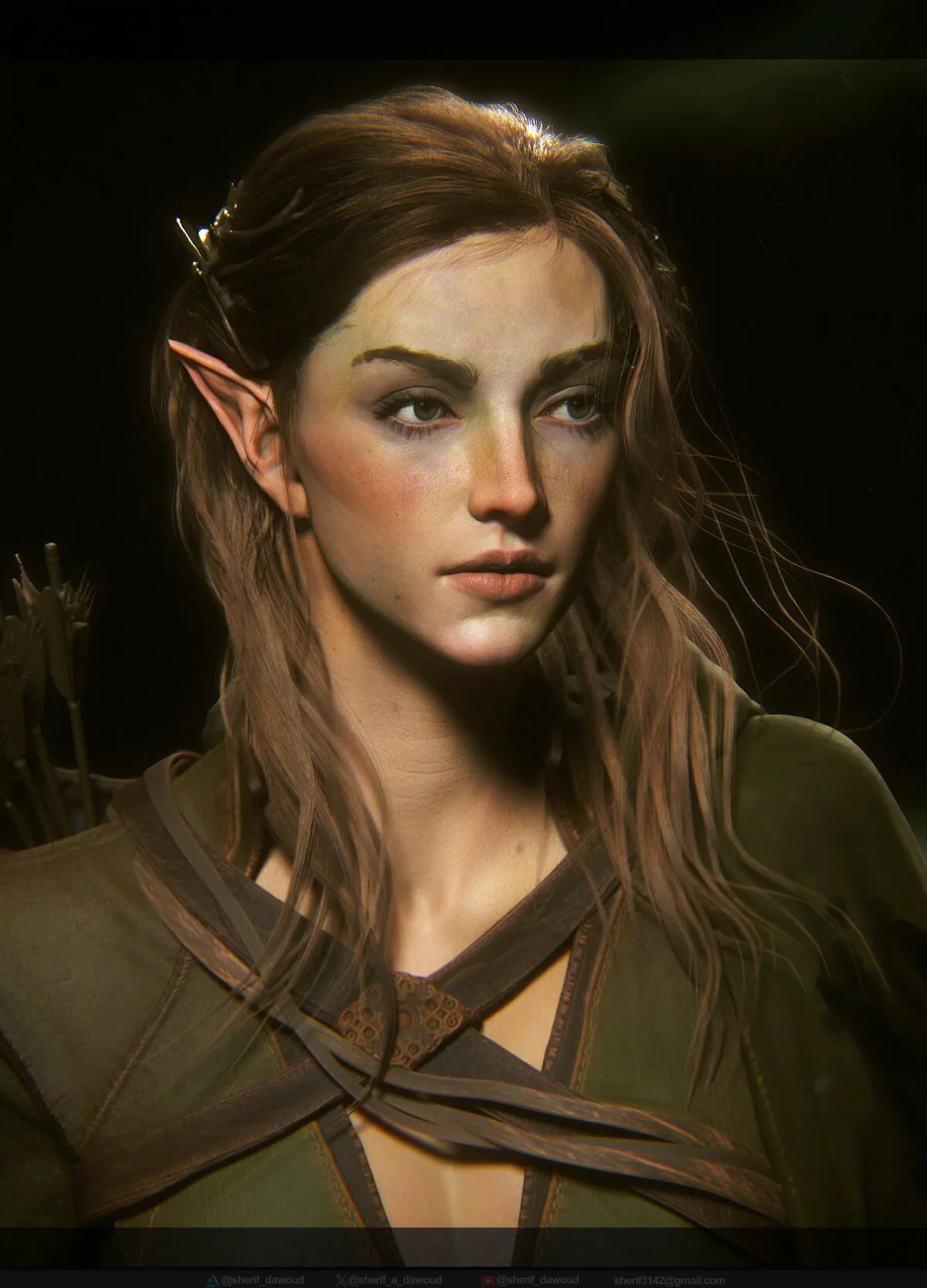 Мечтательный персонаж эльфа, созданный с помощью ZBrush, Blender и Substance 3D - изображение 2