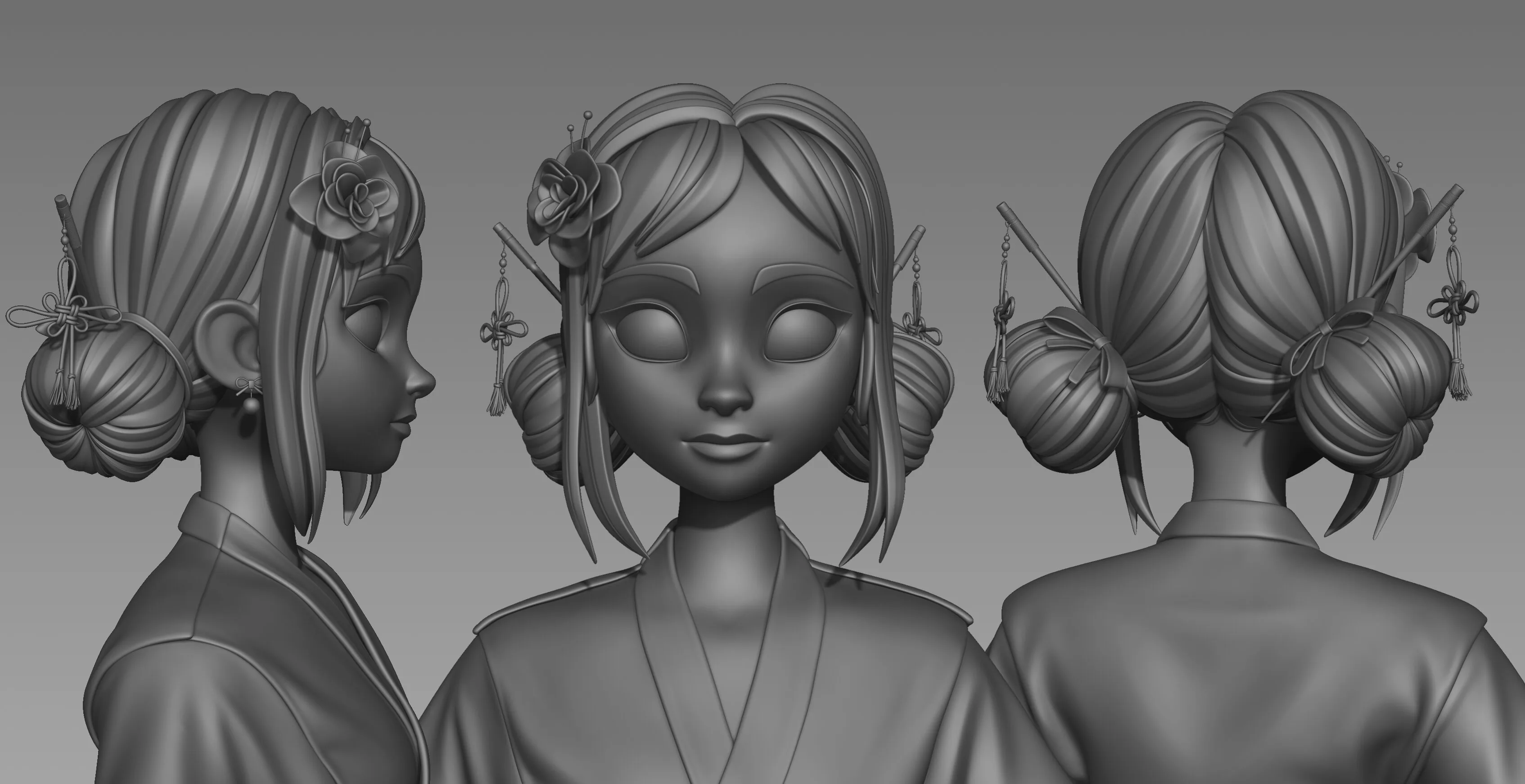 Создание стилизованного персонажа в кимоно с помощью ZBrush и Marvelous Designer — изображение 5
