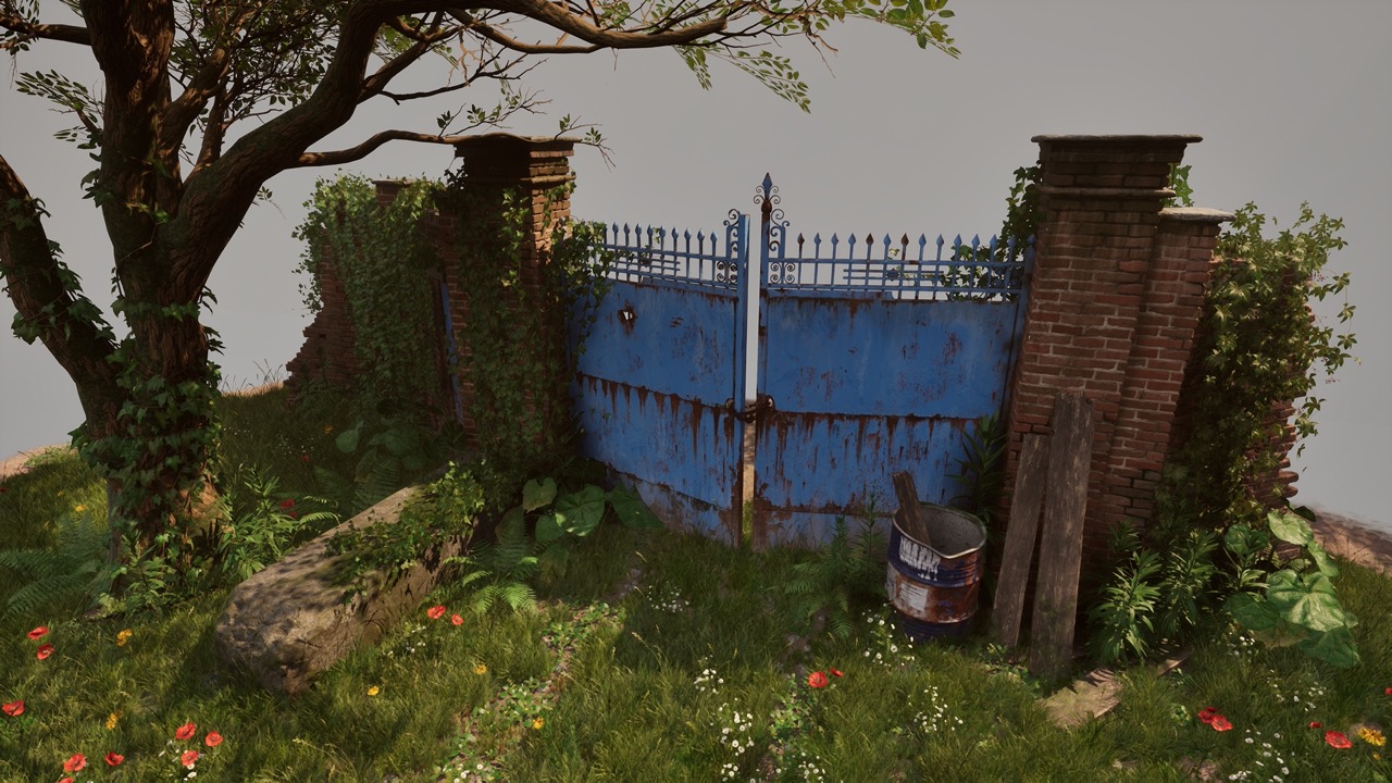 Создание диорамы реалистичных ржавых ворот с использованием ZBrush и Unreal Engine — изображение 5