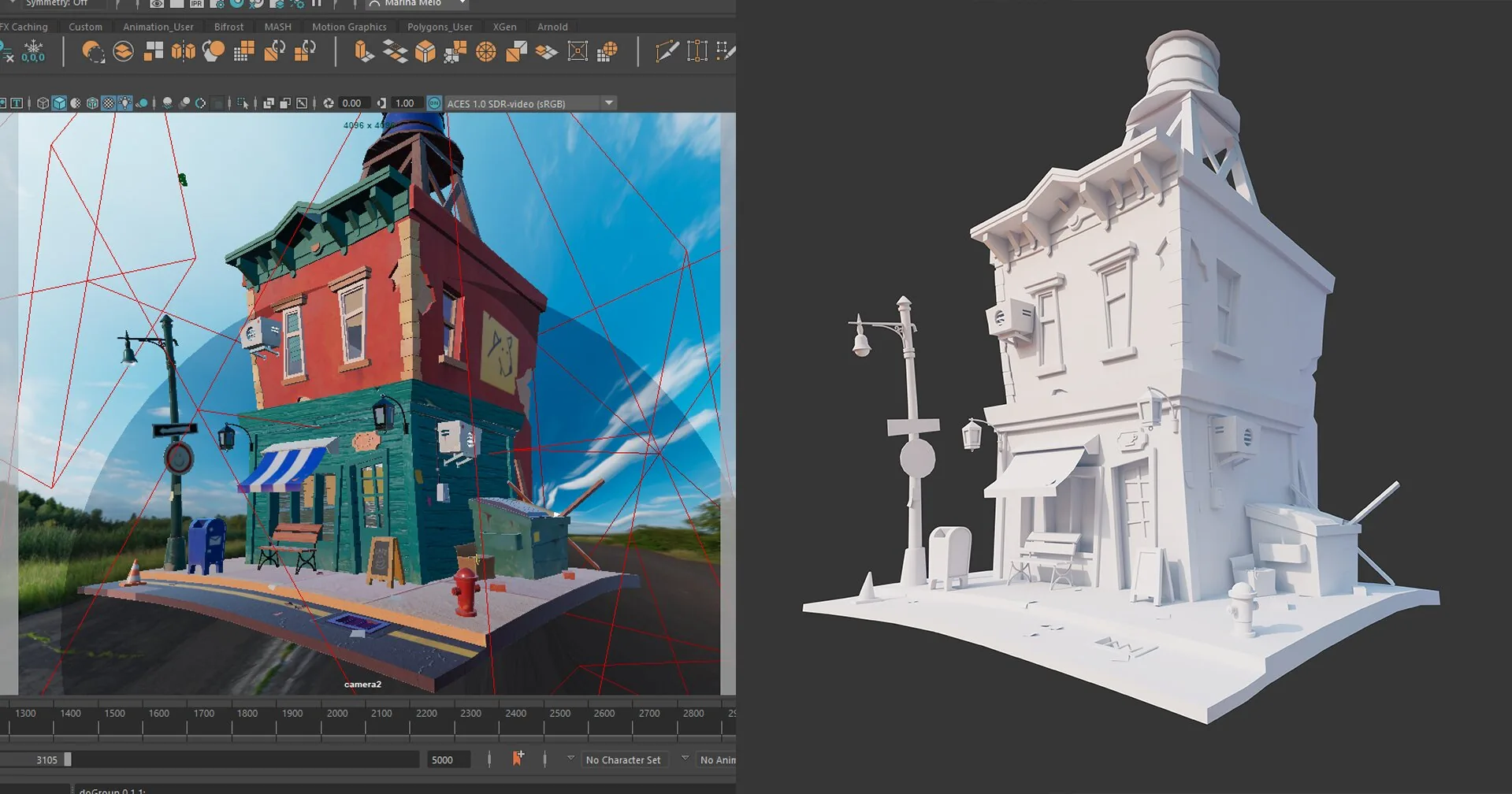 Combining PBR & Hand-Painted Texturing in Stylized New York Cafe Scene - изображение 6