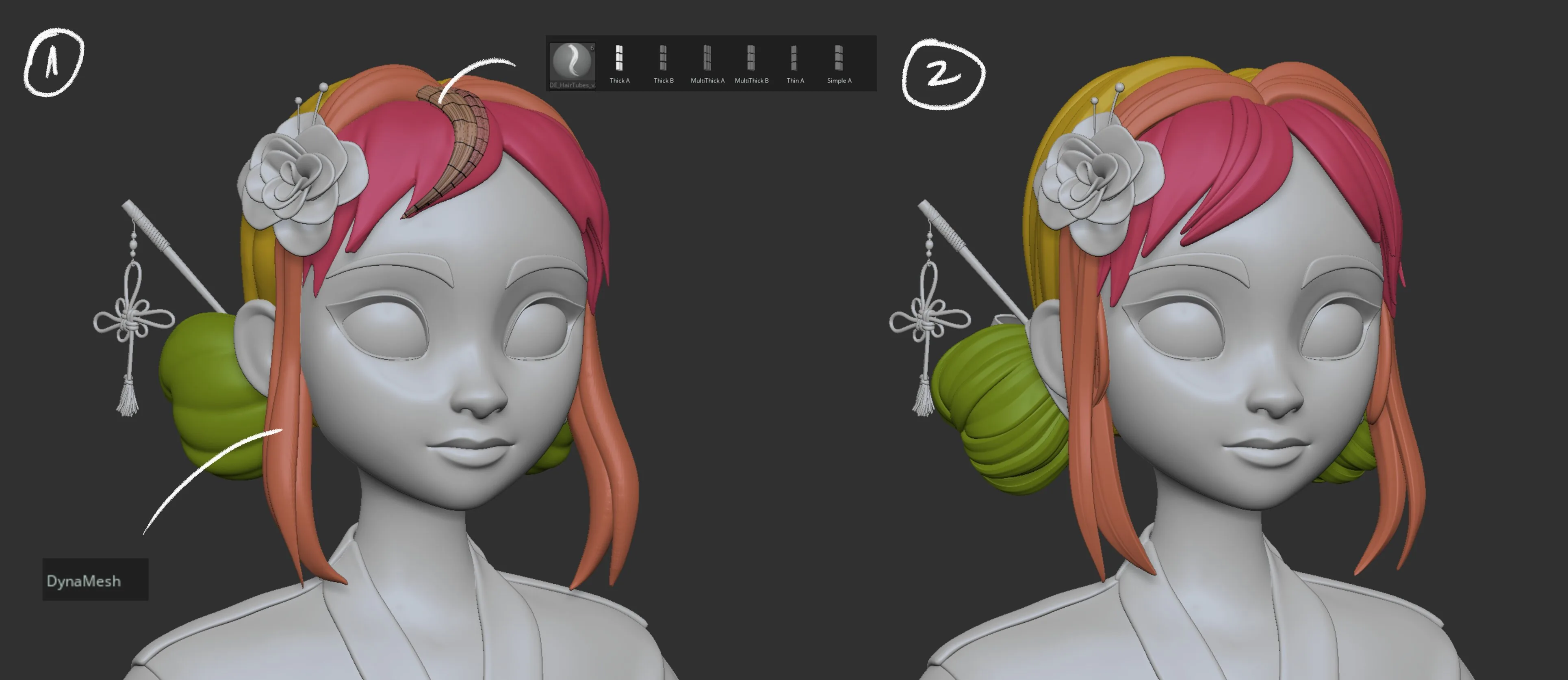Создание стилизованного персонажа в кимоно с помощью ZBrush и Marvelous Designer — изображение 4