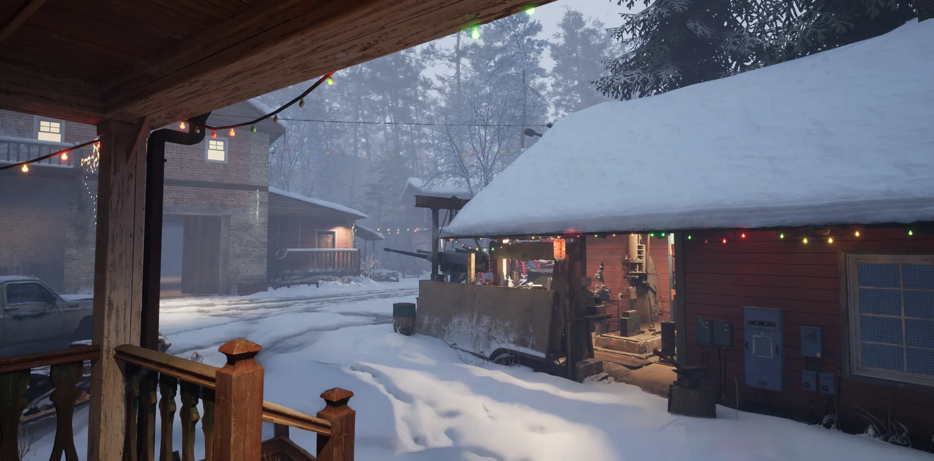 Фотореалистичная зимняя деревня в Unreal Engine 5: — изображение 1