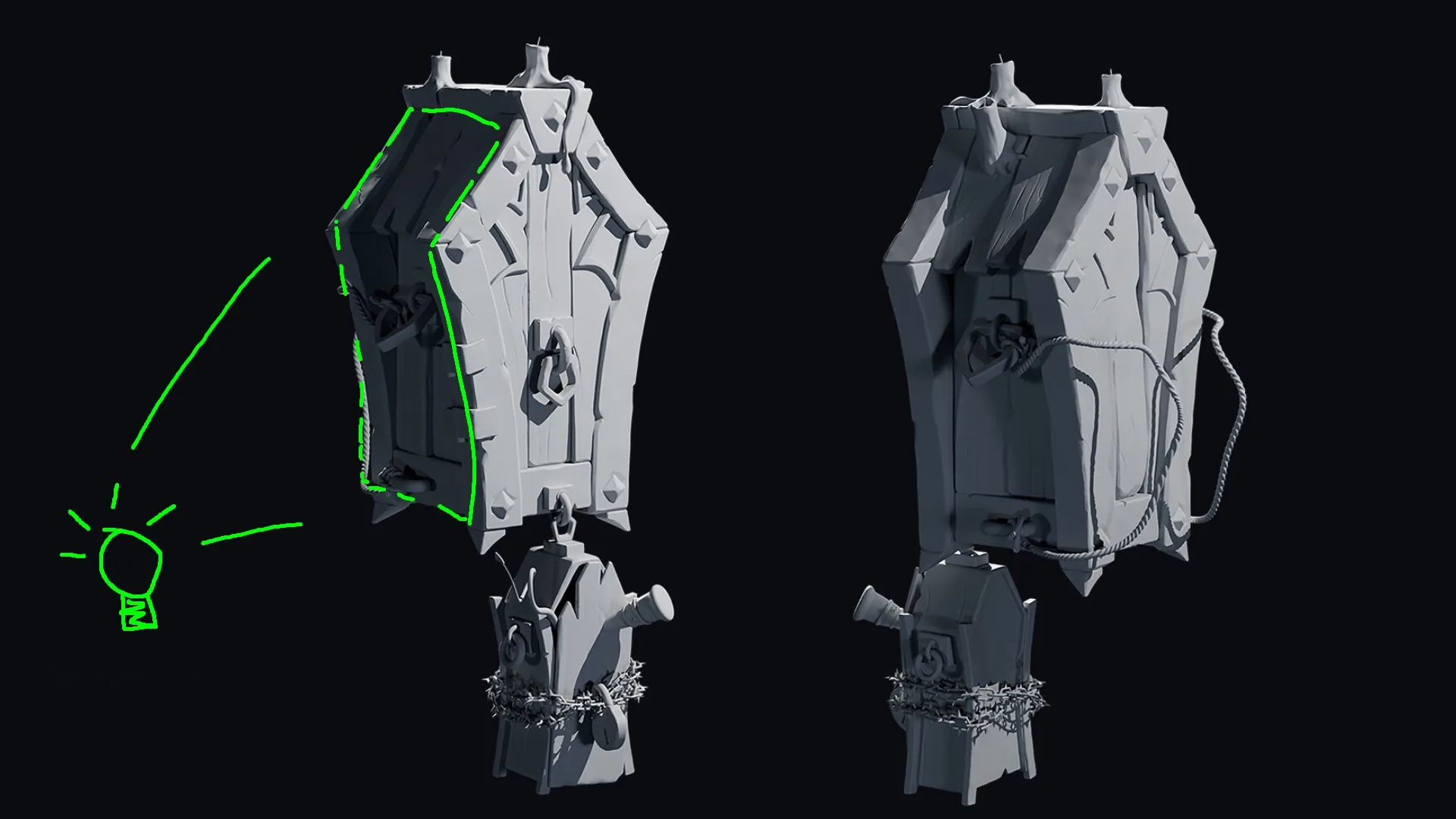Как превратить концепцию гроба в стилизованный и детализированный 3D-объект — изображение 19