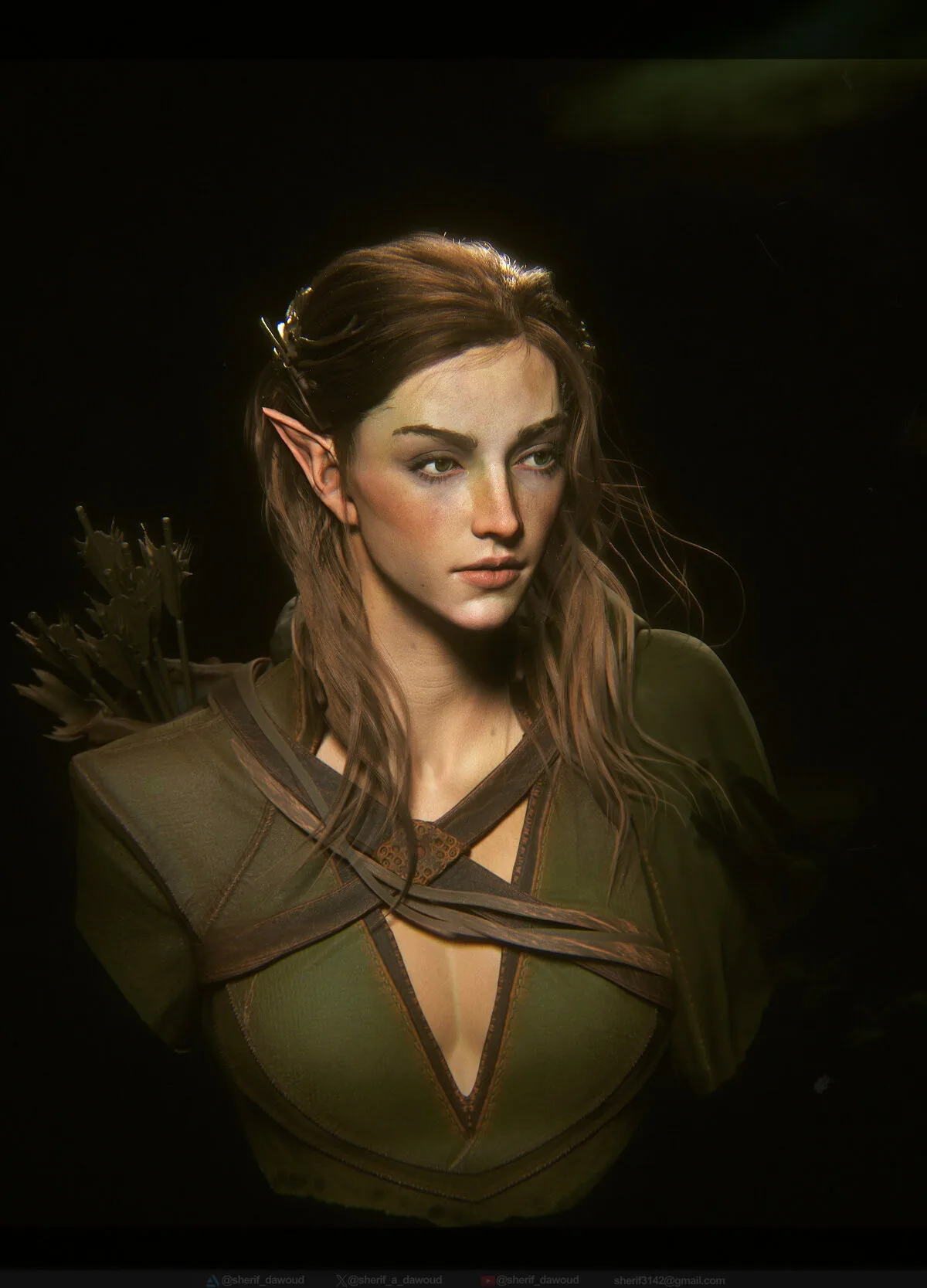 Мечтательный персонаж эльфа, созданный с помощью ZBrush, Blender и Substance 3D - изображение 1