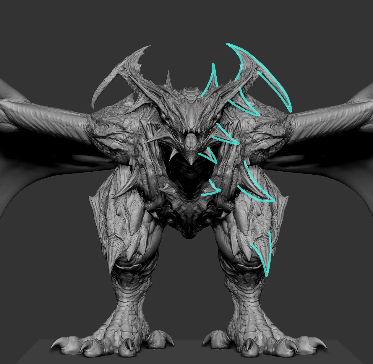 Как создать концептуальный дизайн пещерной виверны с помощью ZBrush и Blender - изображение 4