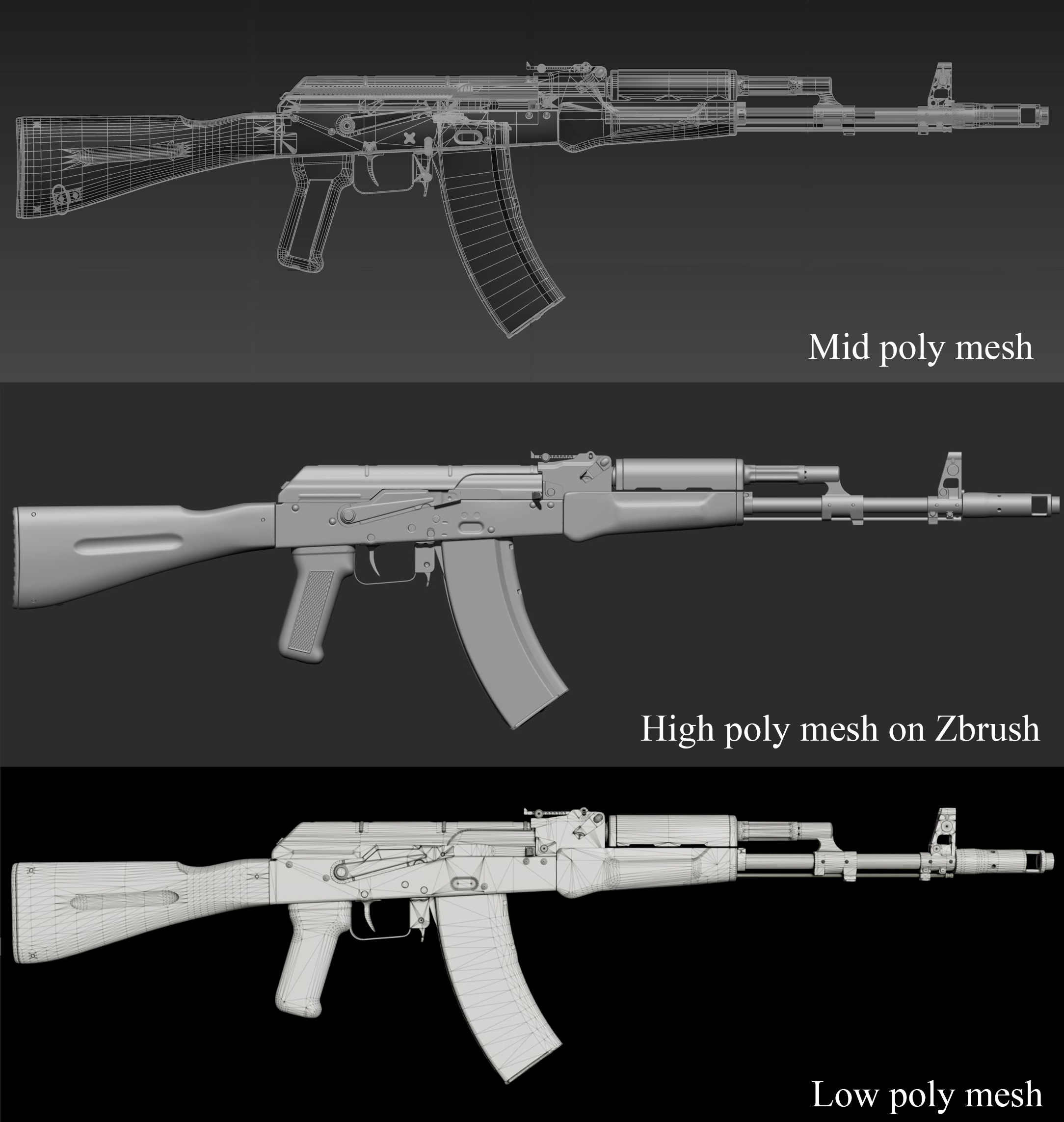 Как смоделировать и текстурировать реалистичный АК-74 с помощью 3ds Max, ZBrush и Substance 3D — изображение 4