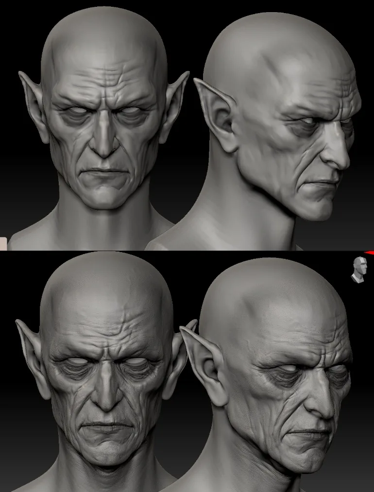 How to Sculpt and Texture the Skin of a Realistic and Mysterious Old Vampire - изображение 11