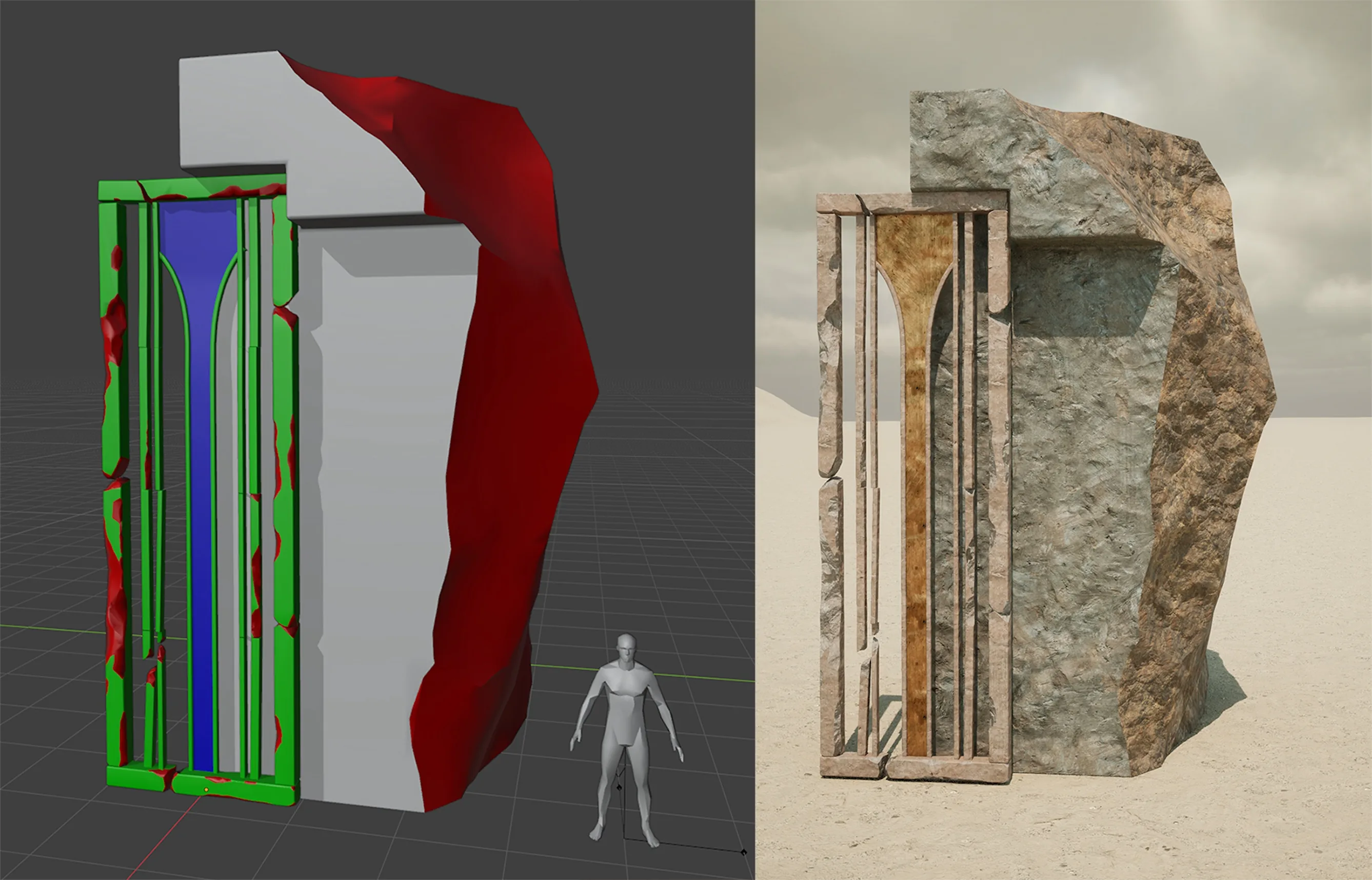 Как команда 3D-художников смоделировала и натекстурировала архитектурную структуру — изображение 12