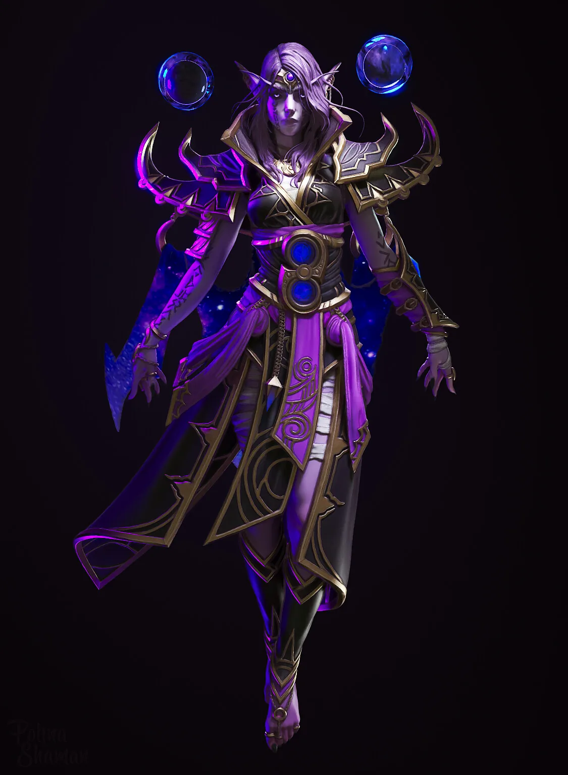 Этот великолепный скульптурный портрет персонажа Xal'atath из World of Warcraft был создан с помощью ZBrush - изображение 2