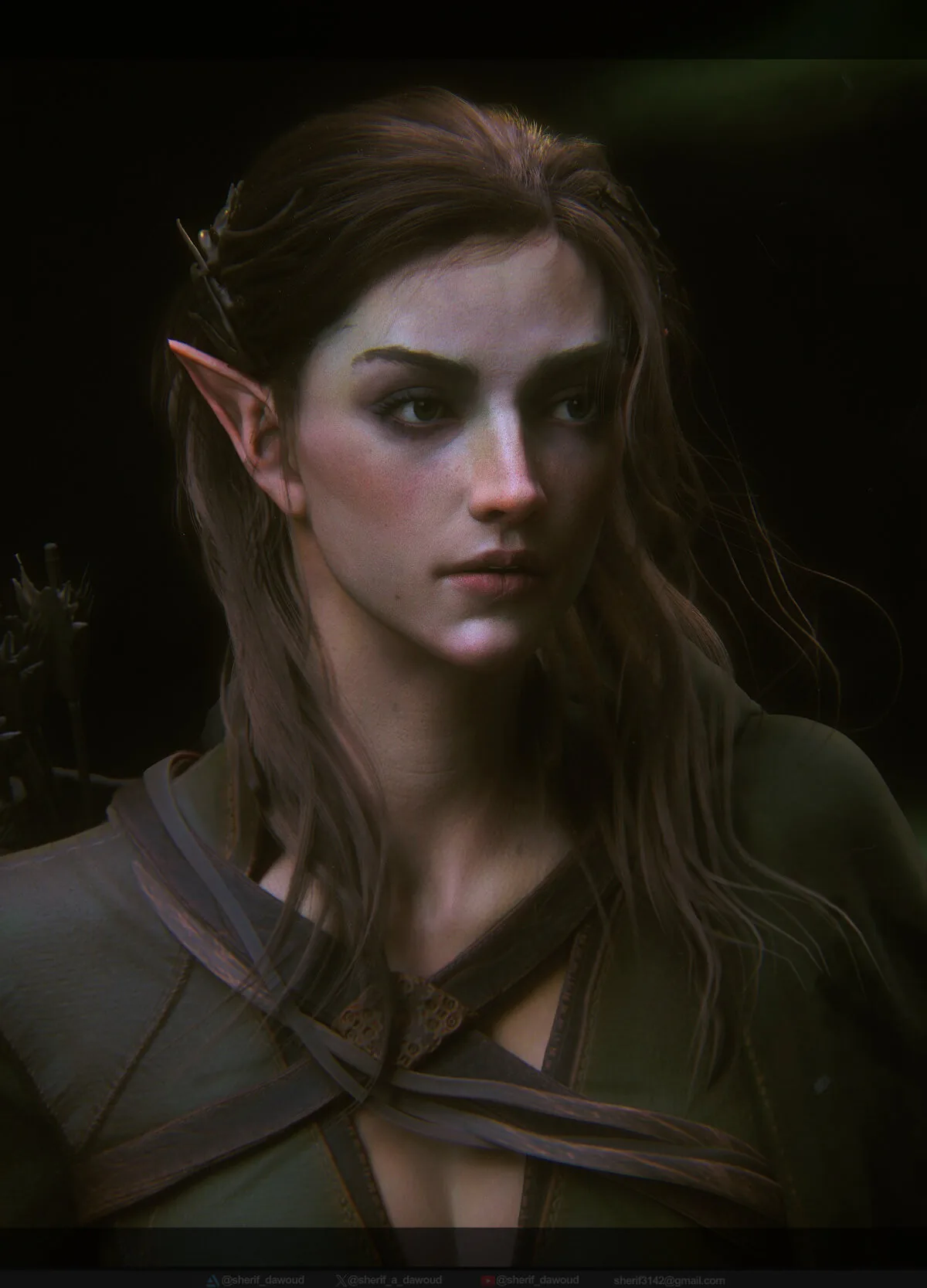 Мечтательный персонаж эльфа, созданный с помощью ZBrush, Blender и Substance 3D - изображение 4