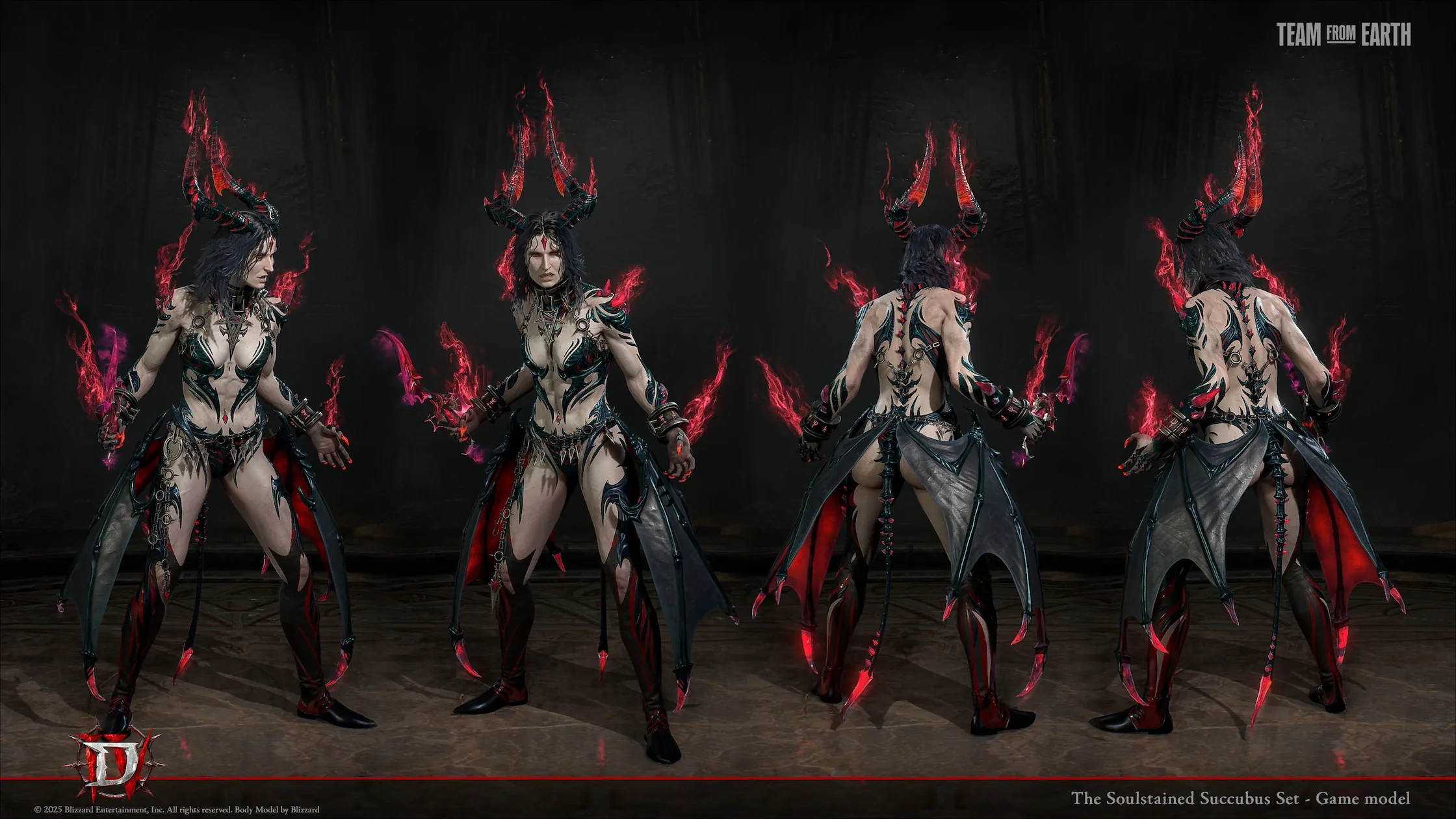 Посмотрите на этот косметический набор для класса Warlock — Succubus, созданный для Diablo IV — изображение 1