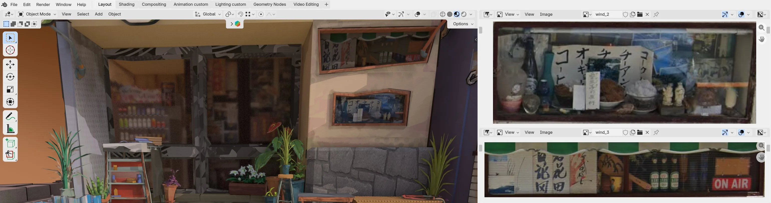 Создание анимированной диорамы Токио в 3D с элементами 2D в Blender — изображение 5