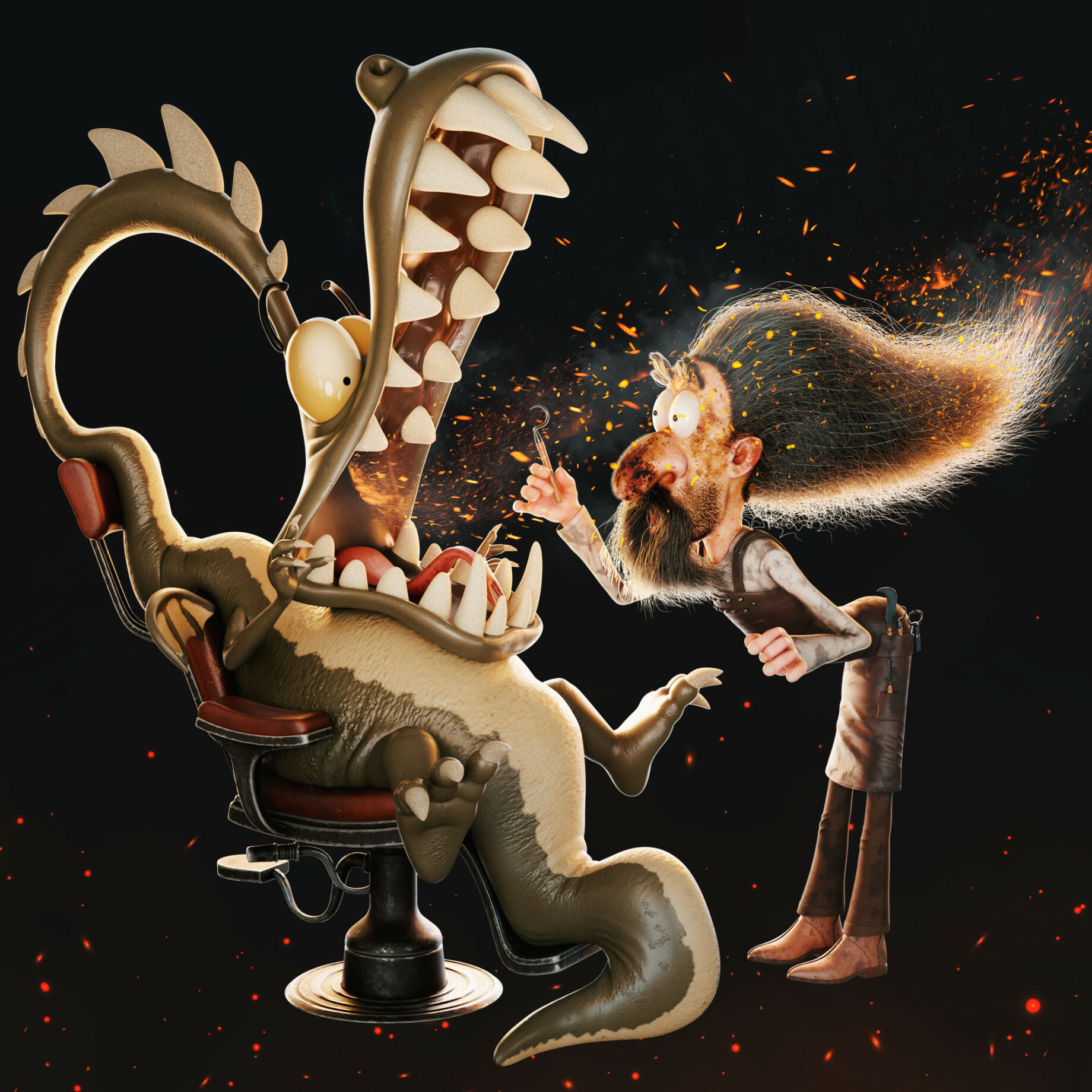 3D Character Artist Shares a Funny Painting-Like Model of a Viking with a Dragon - изображение 5