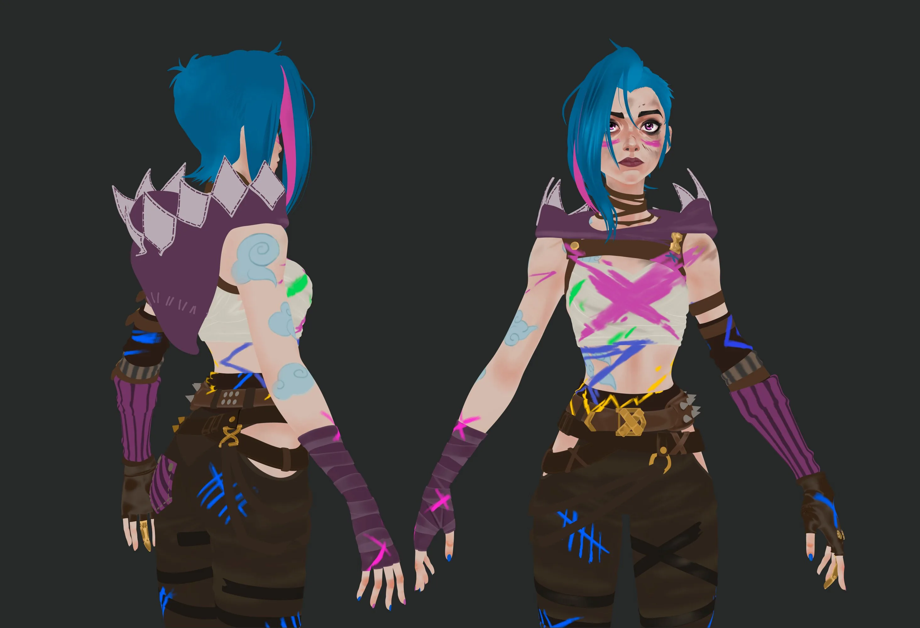 How to Model & Texture Jinx from Arcane with ZBrush - изображение 11