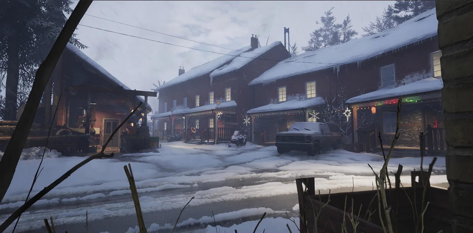 Фотореалистичная зимняя деревня в Unreal Engine 5: — изображение 2