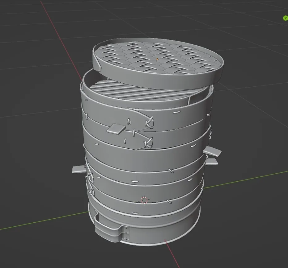 Создание китайской бамбуковой пароварки для приготовления пельменей в 3D — изображение 10