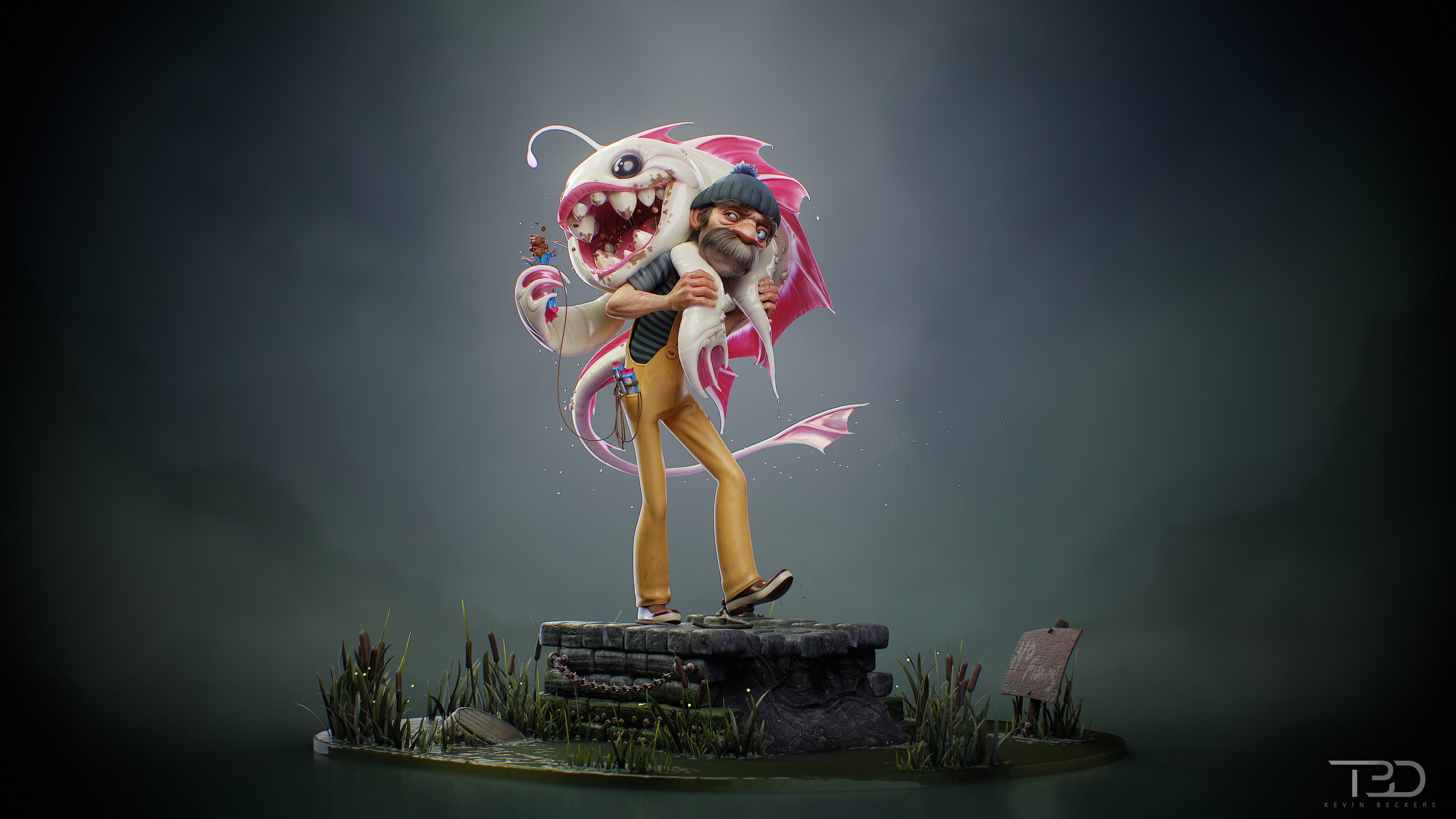 Modeling and Texturing a Funny Sculpt of a Man and a Cute Anglerfish - изображение 2